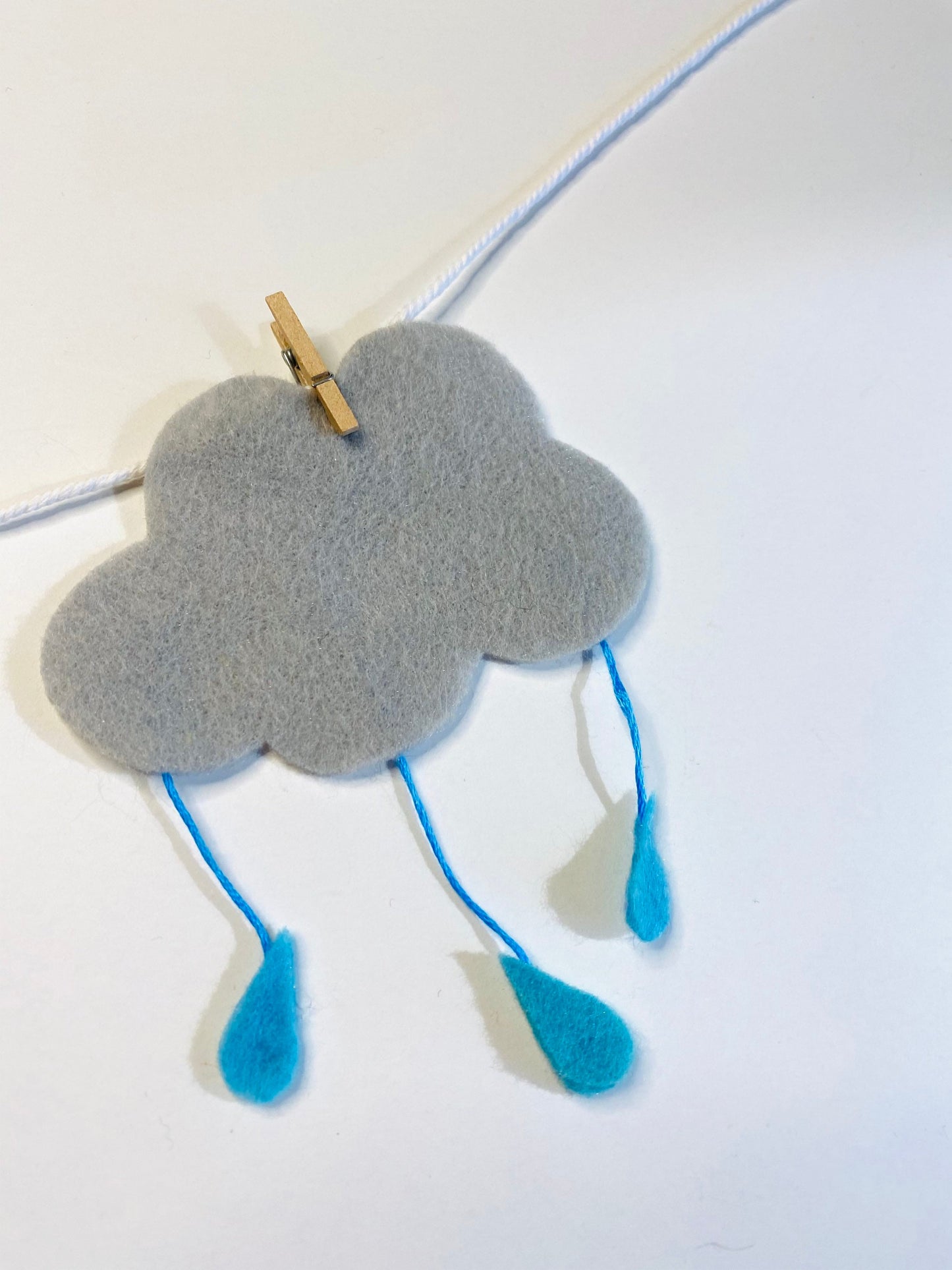 Miniature Felt Raincoat and Umbrella Clothesline April Showers Banner Garland Bunting Wall Hanging for Decoration