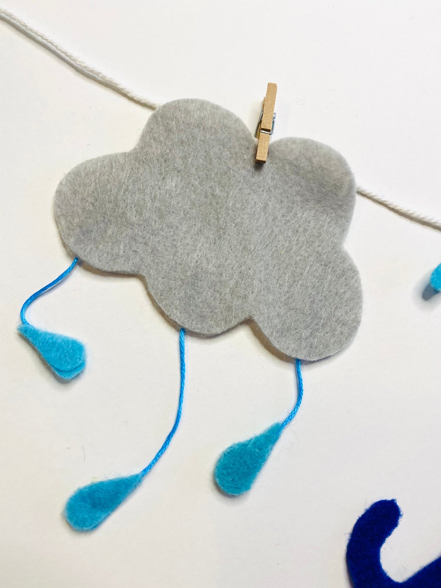 Miniature Felt Raincoat and Umbrella Clothesline April Showers Banner Garland Bunting Wall Hanging for Decoration