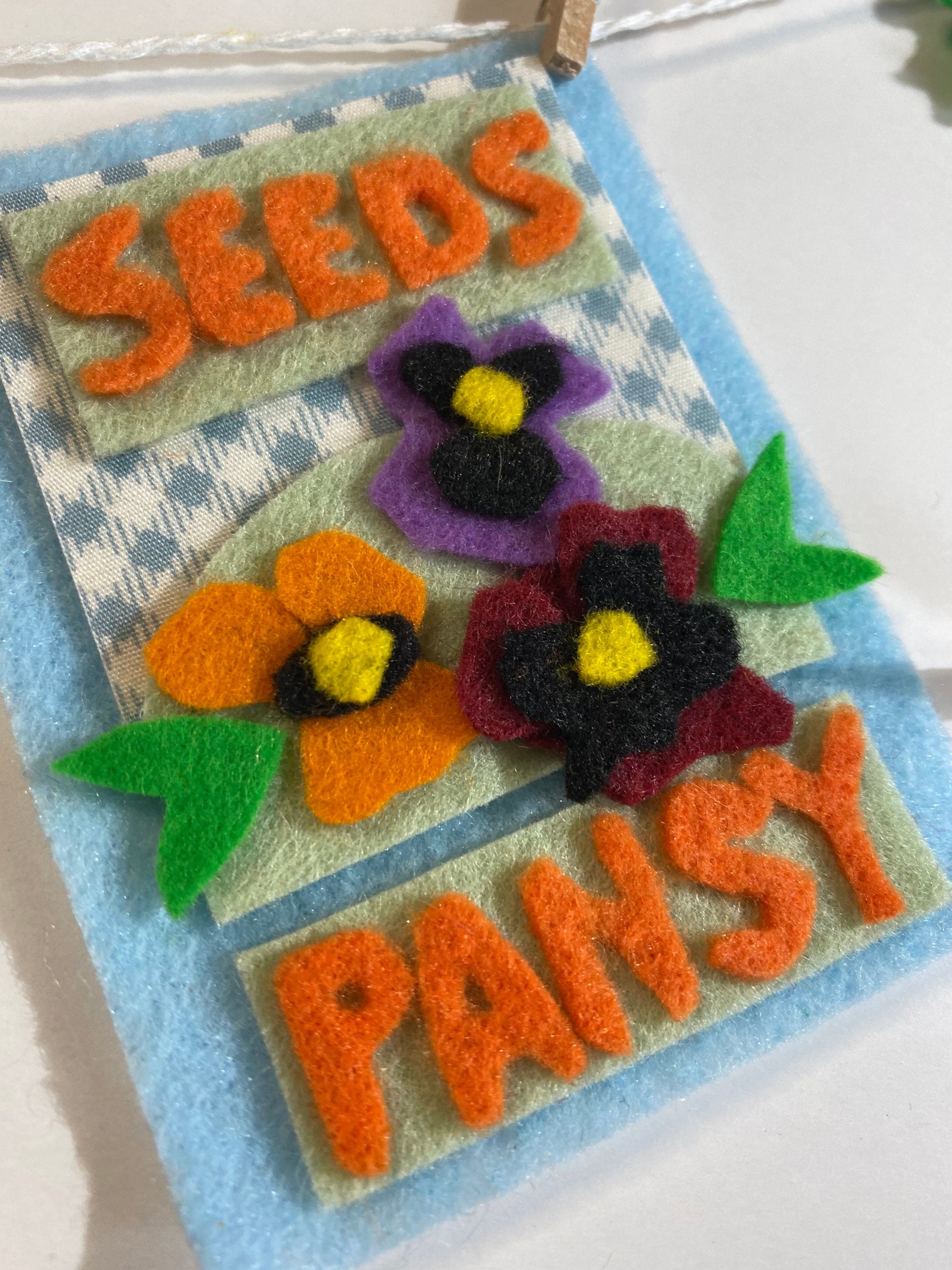 Gardening Miniature Felt Clothesline Banner Garland Bunting Decoration