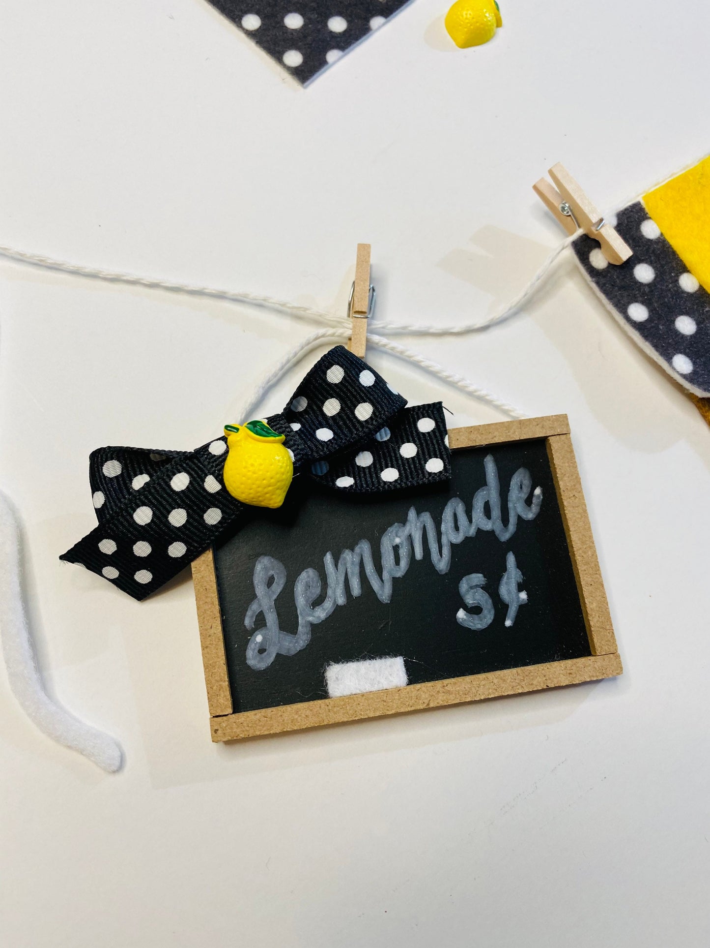Lemonade Stand Miniature Felt Banner Garland Bunting Wall Hanging Decoration for Spring and Summer