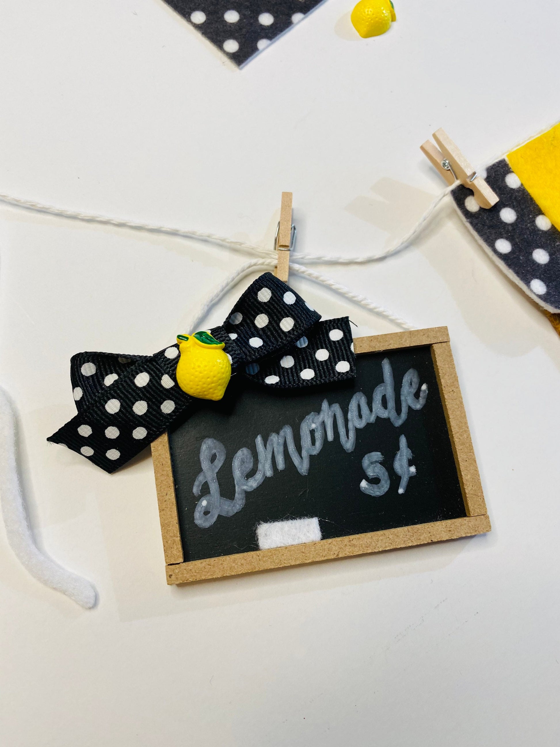 Lemonade Stand Miniature Felt Banner Garland Bunting Wall Hanging Decoration for Spring and Summer