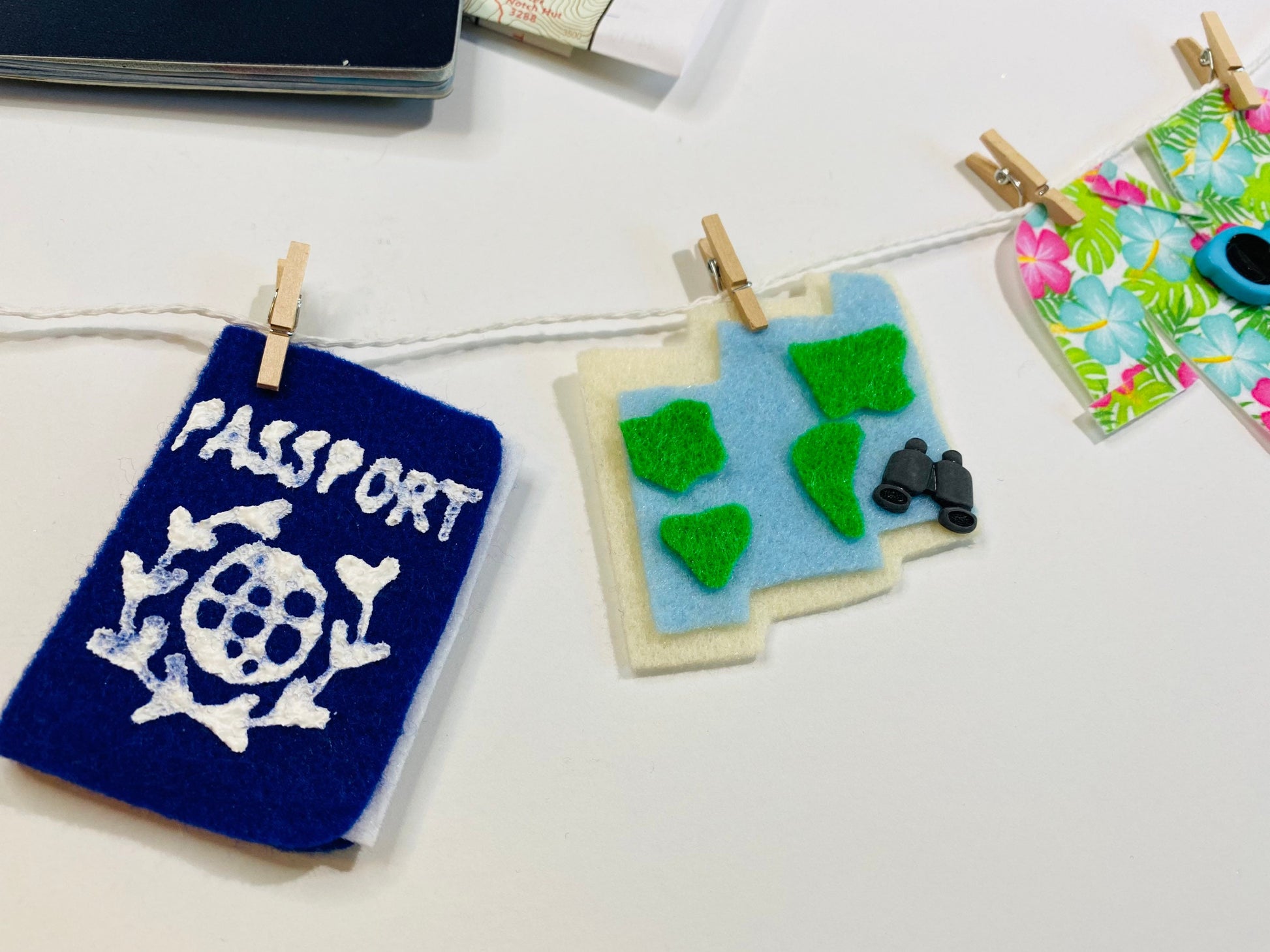 Traveler's Clothesline Banner, Tourist Bunting, Gift for Travel Lovers, Jetsetters Garland, Bon Voyage Themed Décor