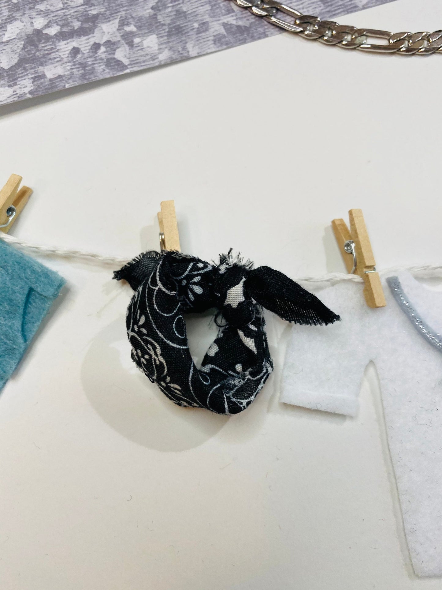 Biker Dad Motorcycle Man Miniature Felt Clothesline Banner Garland Bunting Wall Hanging Decoration for Father’s Day