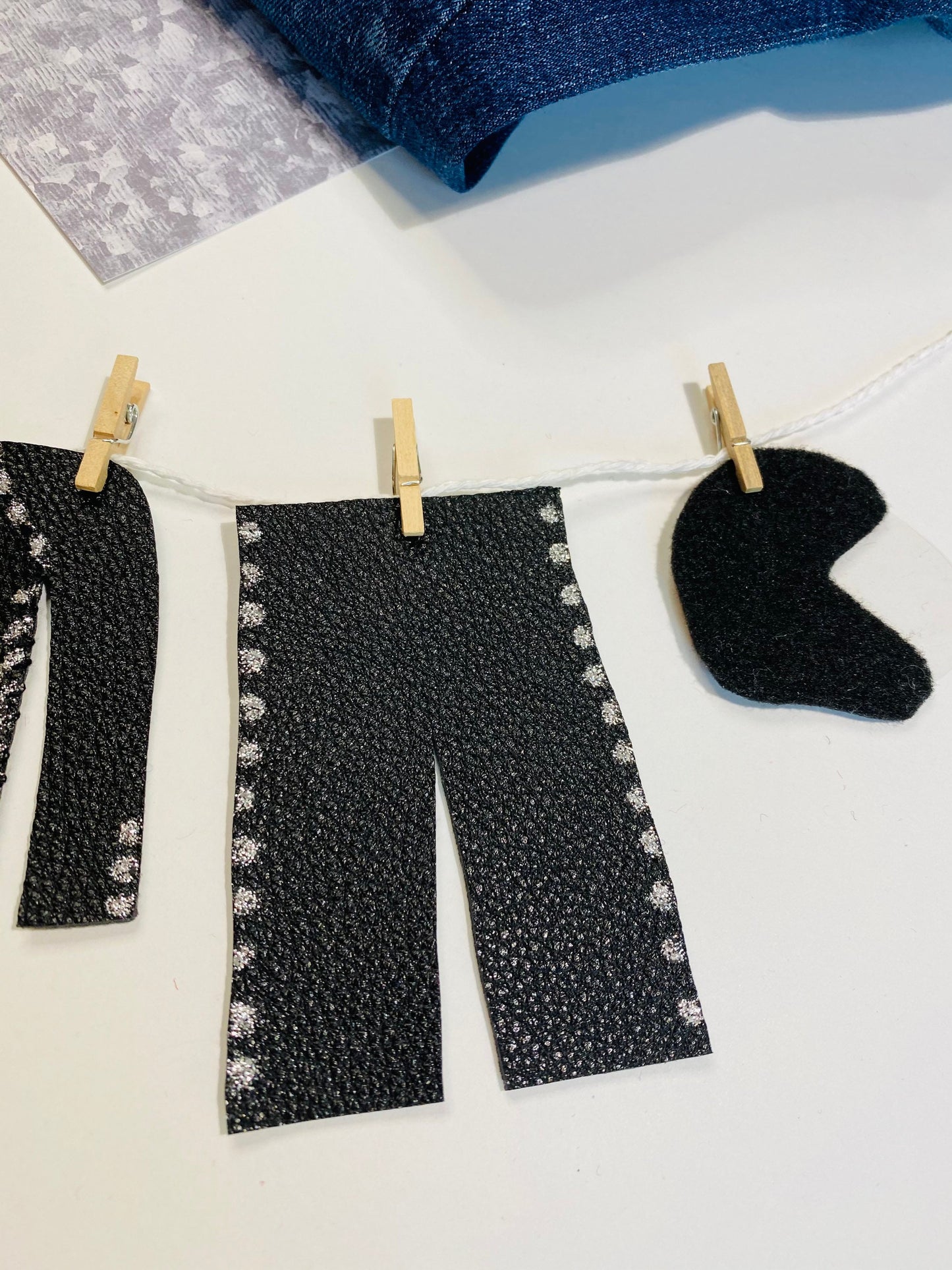 Biker Dad Motorcycle Man Miniature Felt Clothesline Banner Garland Bunting Wall Hanging Decoration for Father’s Day