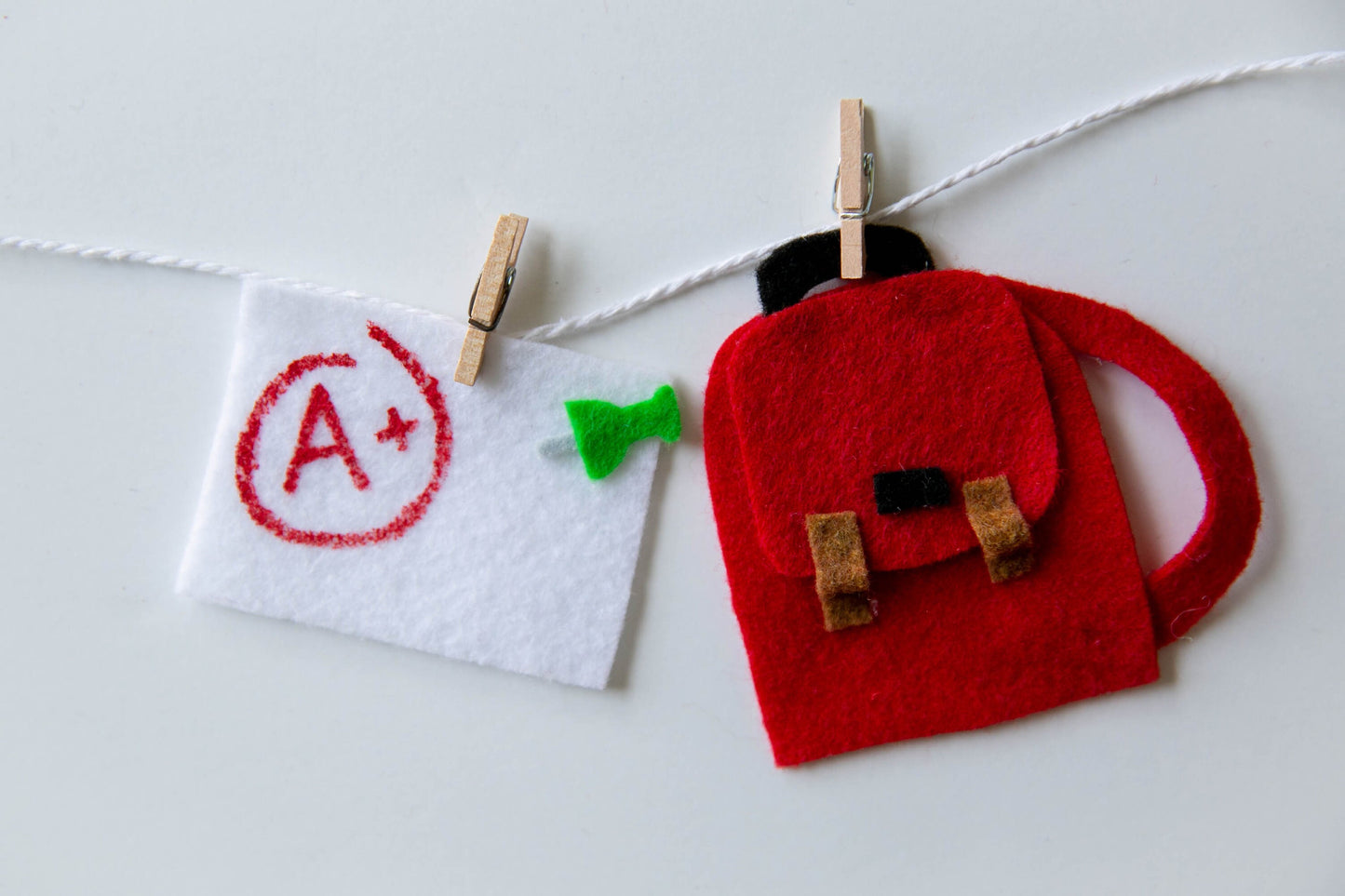 School Felt Miniature Clothesline Banner Garland Hanging Wall Decor Bunting