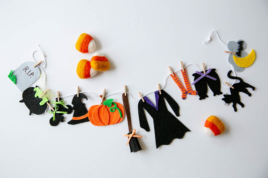Witch Clothesline Halloween Decoration Banner Bunting Garland Witch's Laundry Line Home Decor