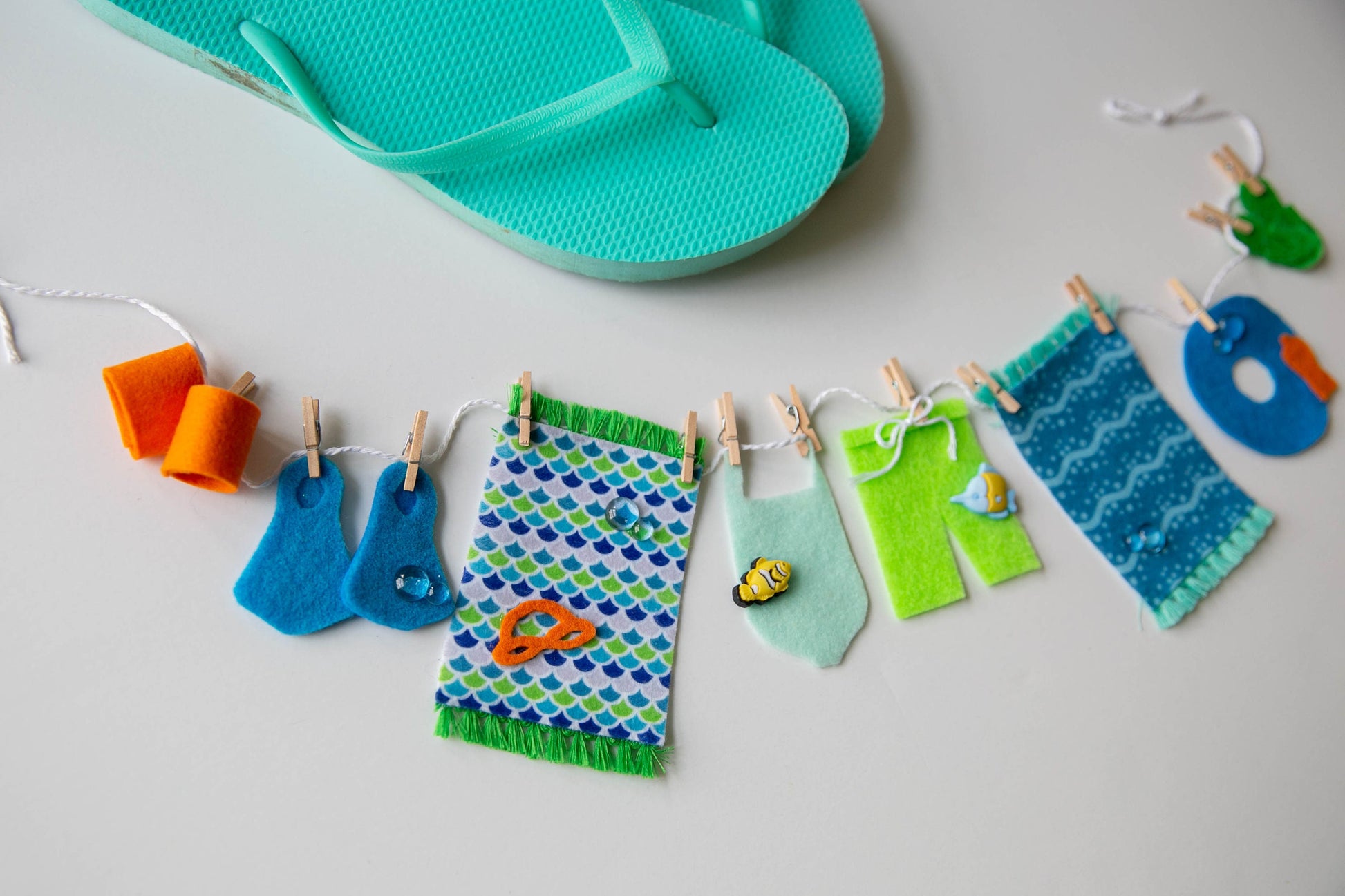 Summer Kid's Pool Swimming Clothesline Banner Garland Bunting Wall Hanging Decoration