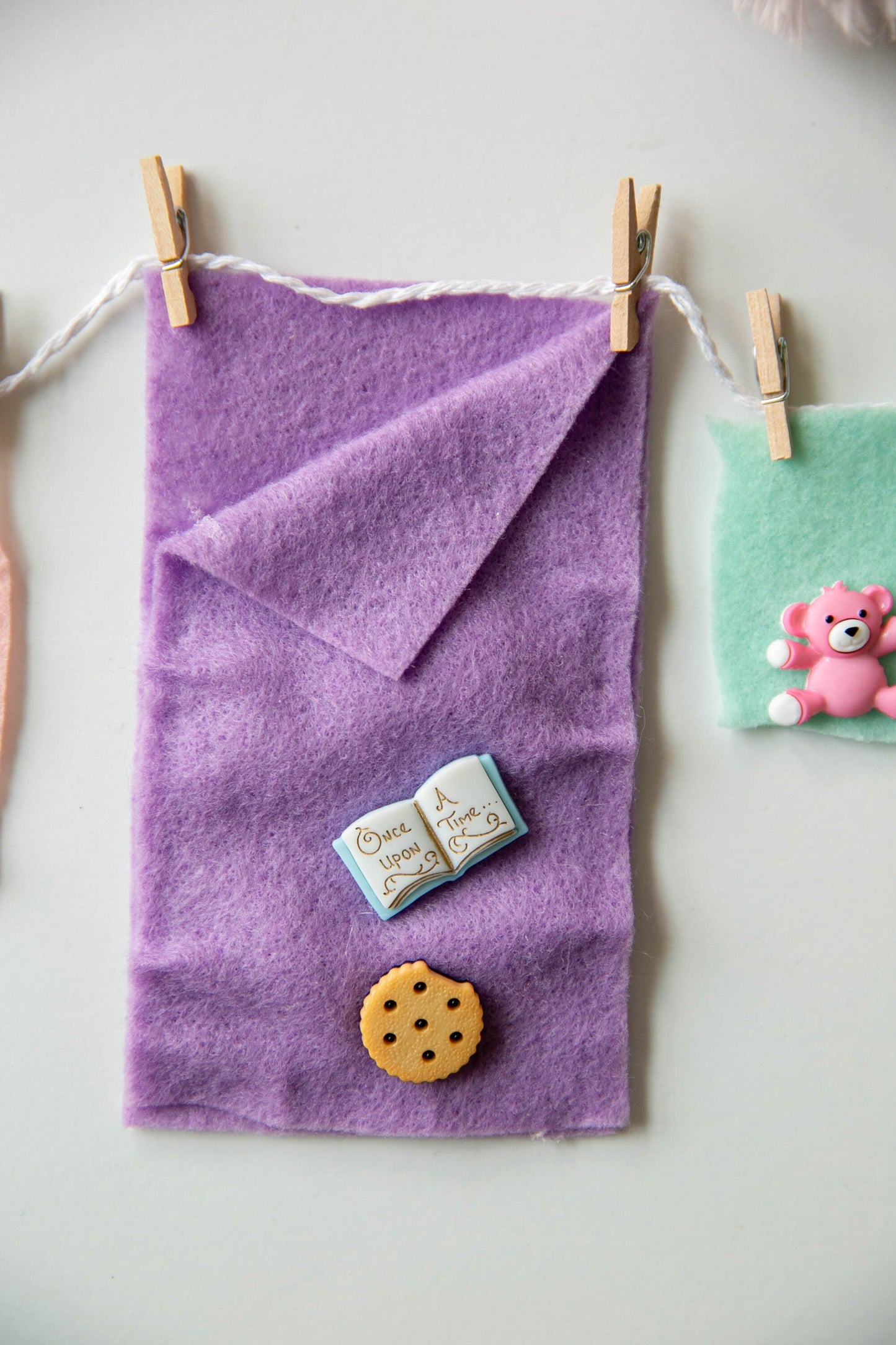 Girl's Slumber Party Sleepover Miniature Felt Clotheslines Banner Bunting Garland Wall Hanging Decoration