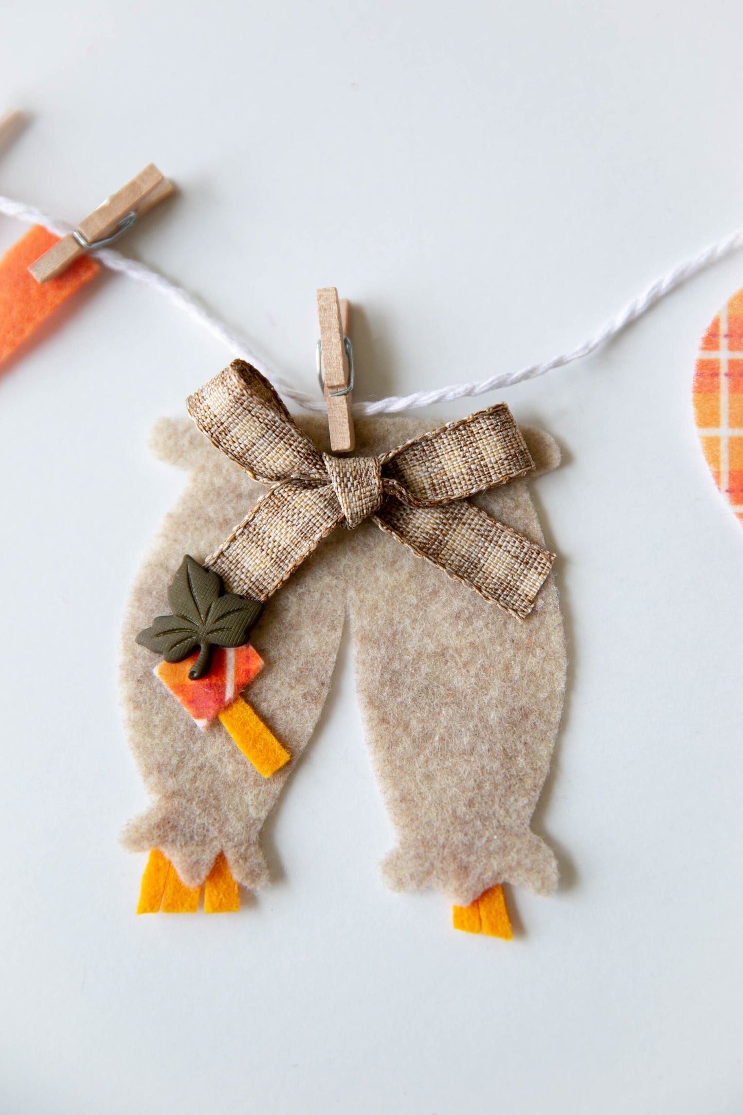 Scarecrow Lady Miniature Felt Clothesline Banner Fall Bunting Autumn Garland Wall Hanging Harvest Decoration