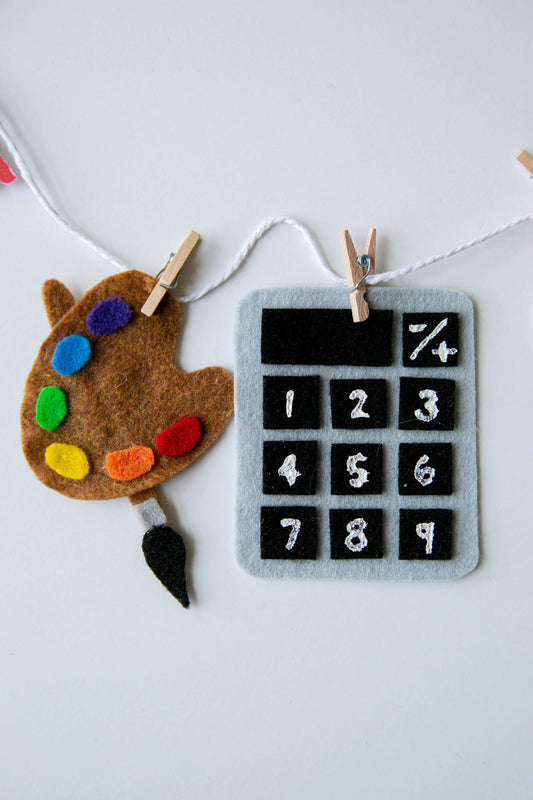 School Felt Miniature Clothesline Banner Garland Hanging Wall Decor Bunting