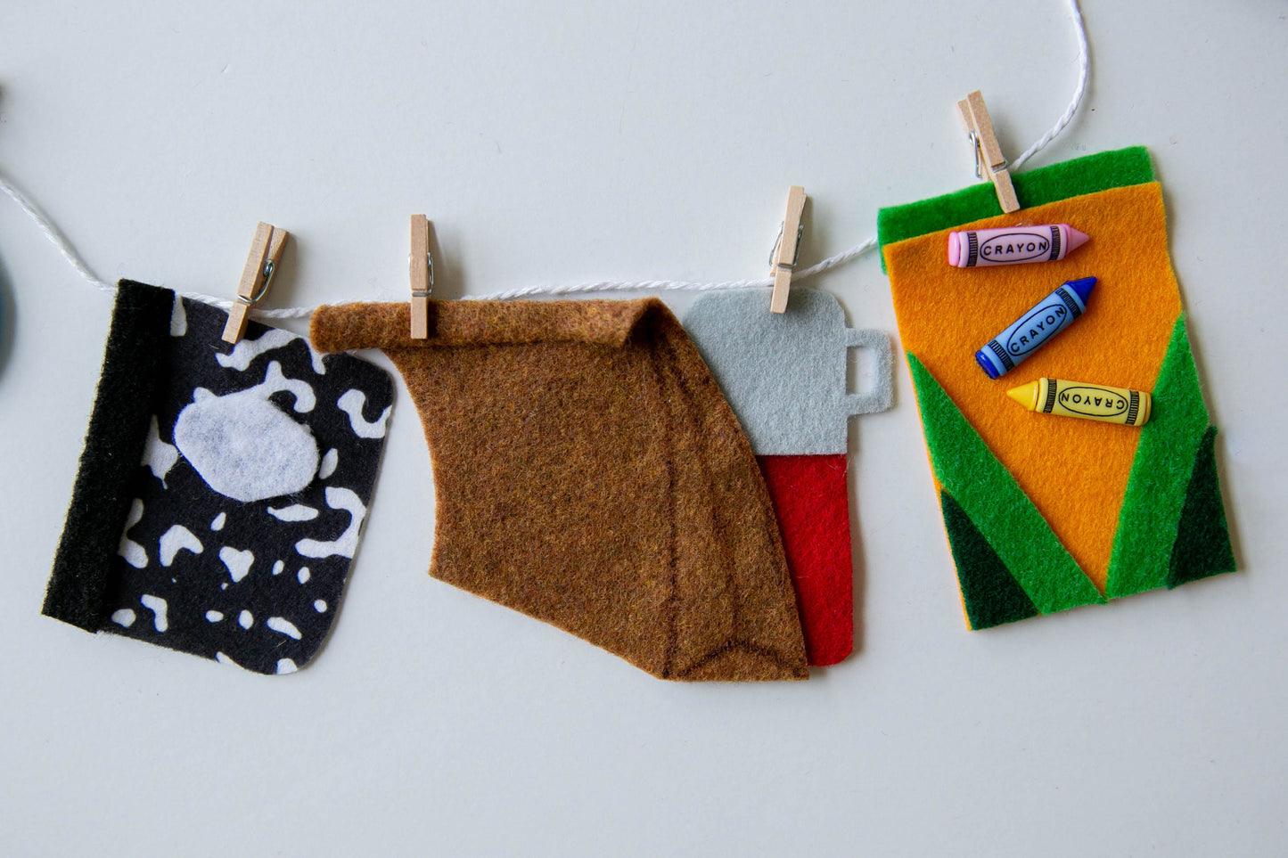 School Felt Miniature Clothesline Banner Garland Hanging Wall Decor Bunting