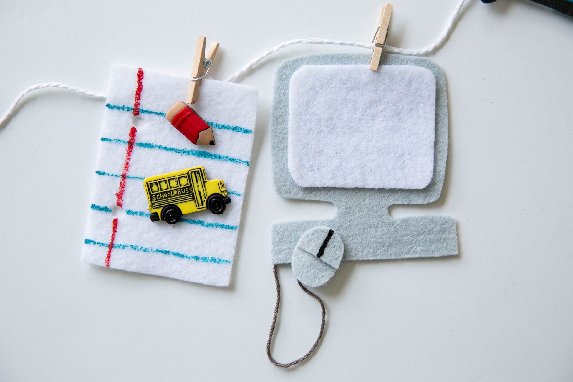 School Felt Miniature Clothesline Banner Garland Hanging Wall Decor Bunting