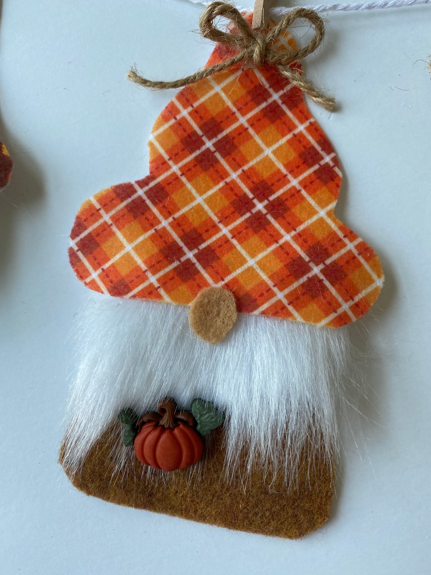 Fall Gnomes with Beards Felt Miniature Banner Garland Bunting Wall Hanging Decoration for Autumn