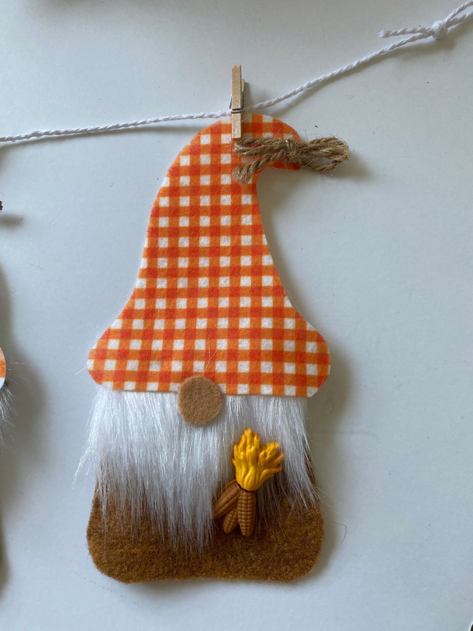 Fall Gnomes with Beards Felt Miniature Banner Garland Bunting Wall Hanging Decoration for Autumn