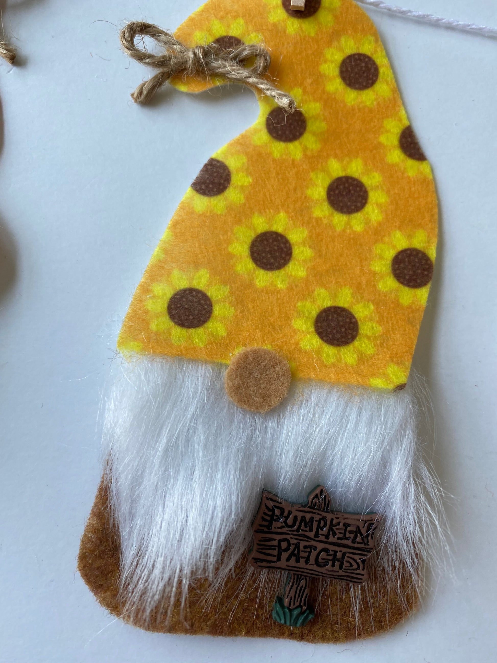 Fall Gnomes with Beards Felt Miniature Banner Garland Bunting Wall Hanging Decoration for Autumn