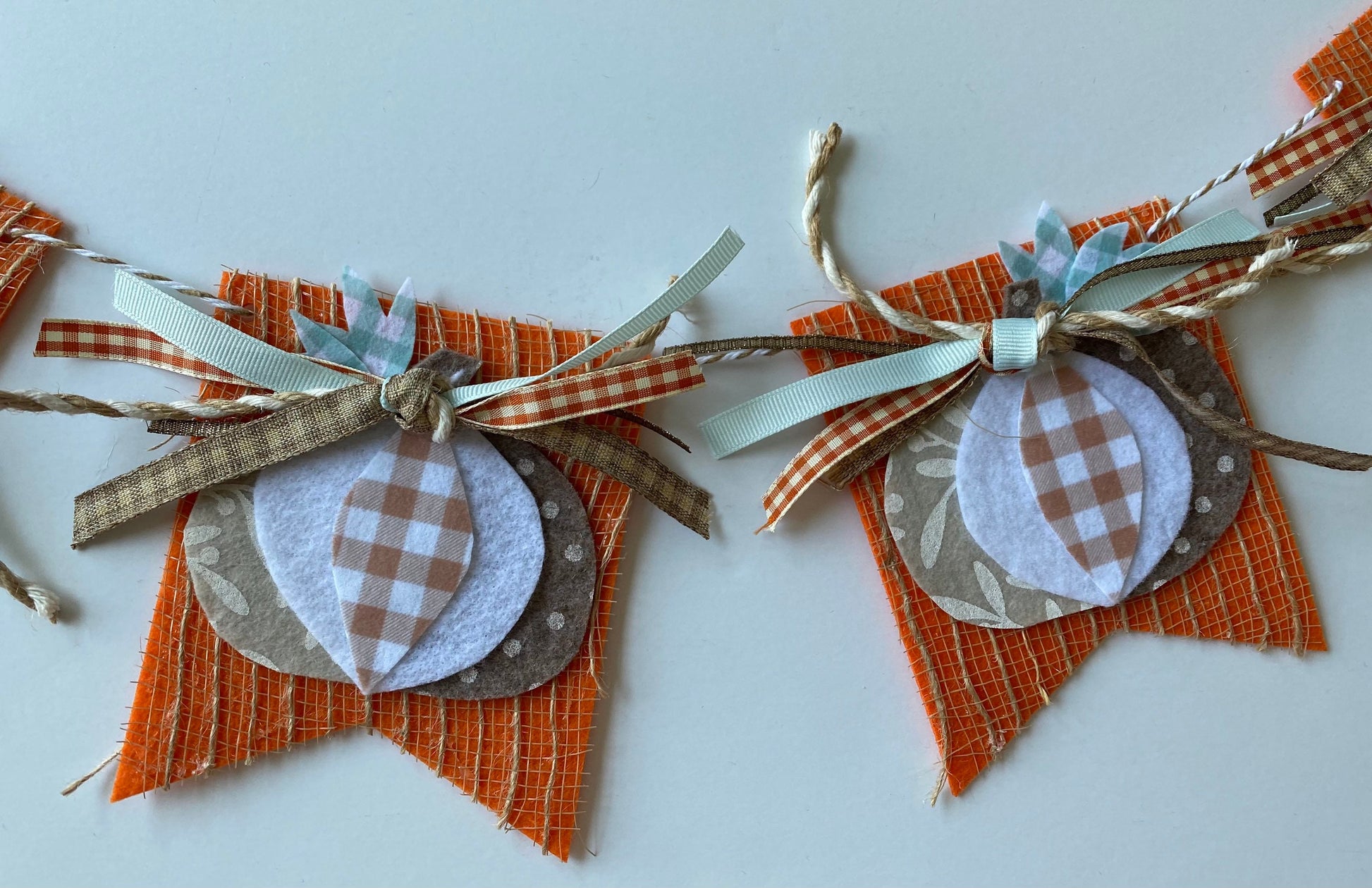 Farmhouse Pumpkin French Chic Fall Banner Garland Bunting Wall Hanging Flag Pennant Decoration for Autumn