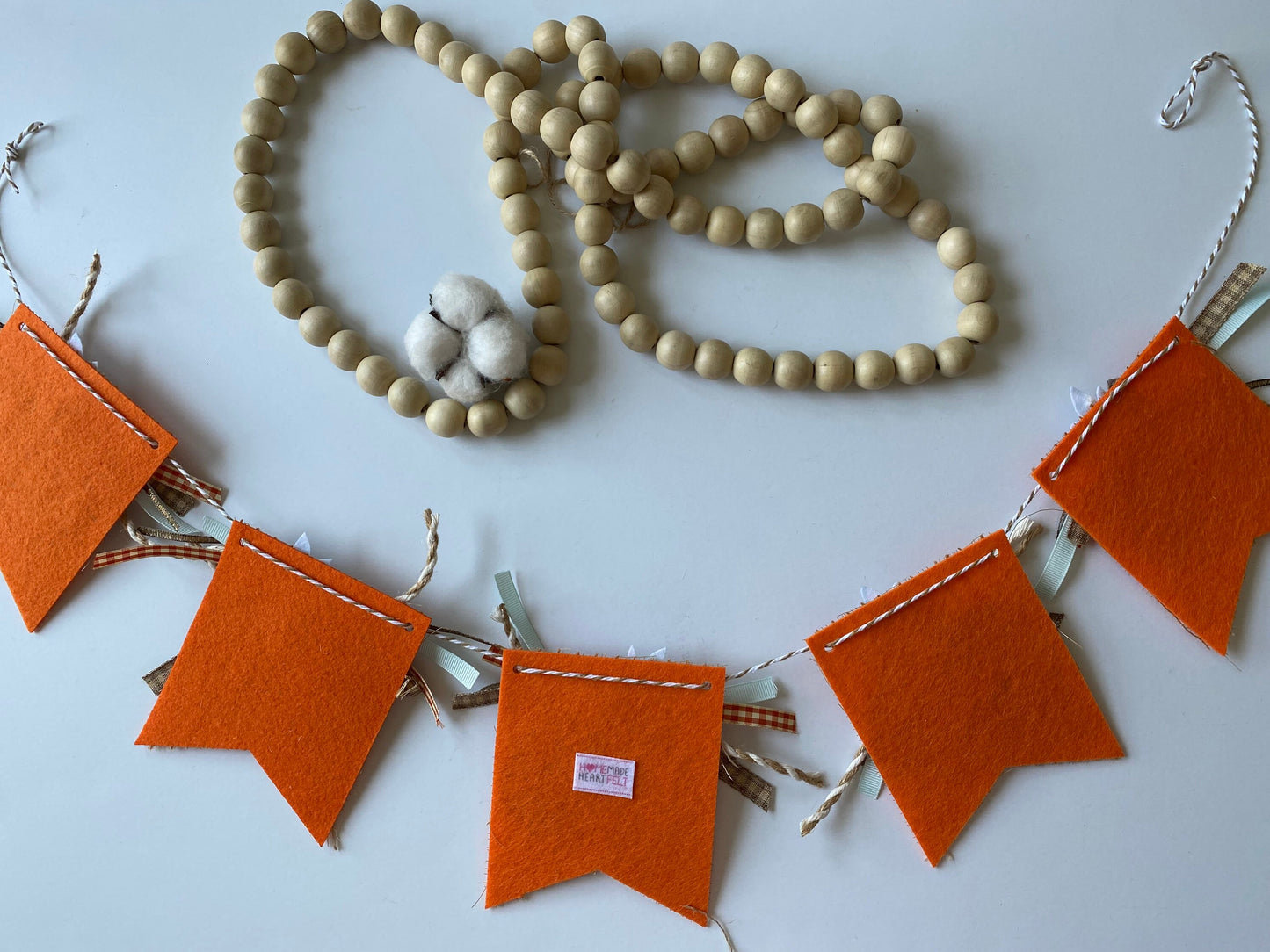 Farmhouse Pumpkin French Chic Fall Banner Garland Bunting Wall Hanging Flag Pennant Decoration for Autumn