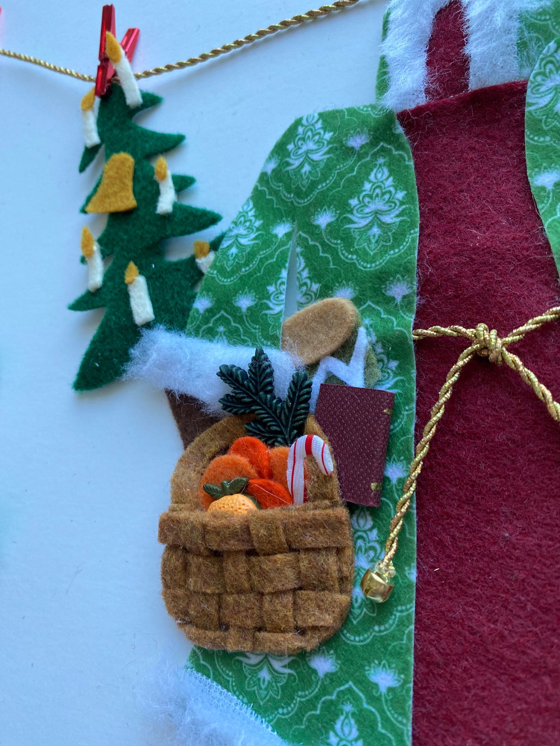 Father Christmas Felt Miniature Clothesline Banner Garland Bunting Santa Wall Hanging Decoration