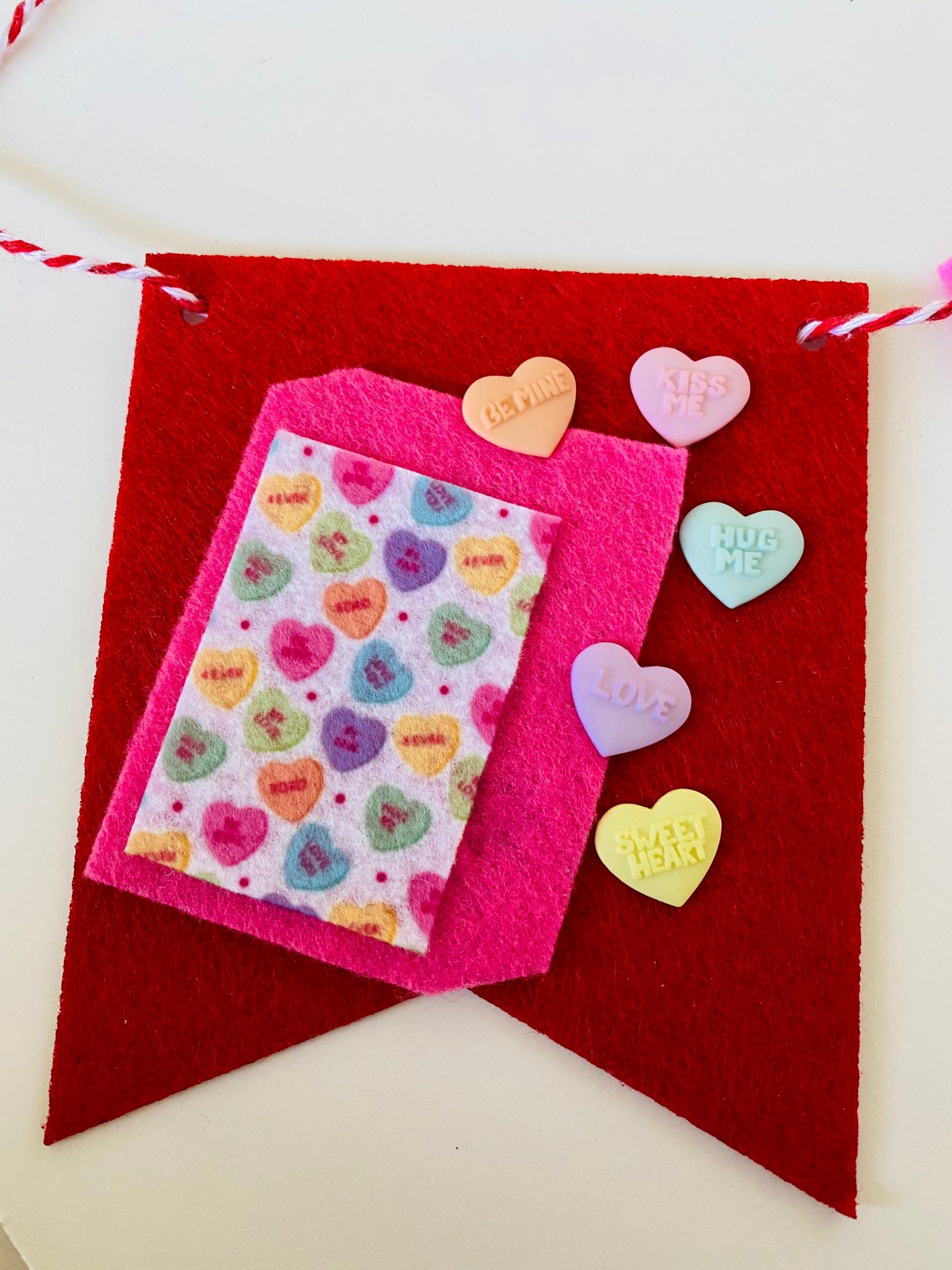 Valentine’s Day Candy Felt Banner Garland Bunting Wall Hanging Decoration