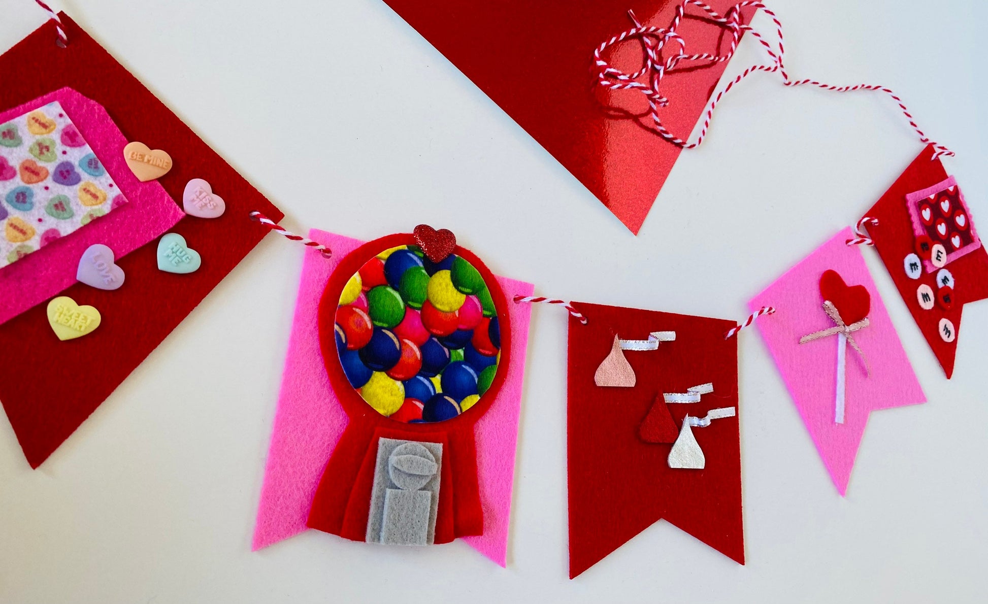 Valentine’s Day Candy Felt Banner Garland Bunting Wall Hanging Decoration