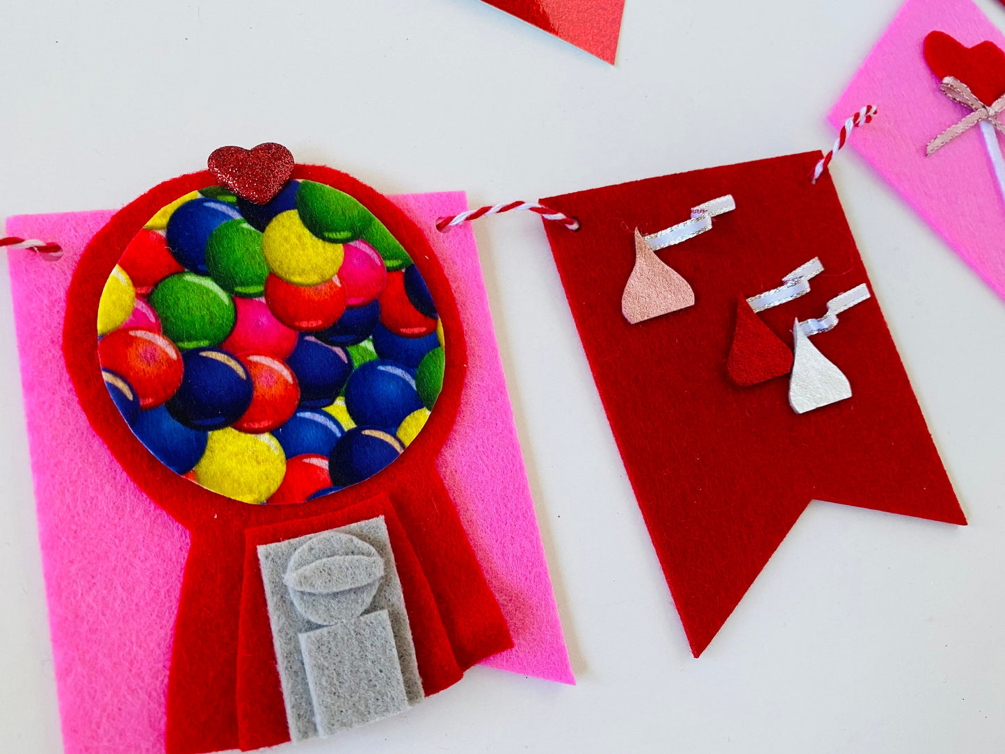 Valentine’s Day Candy Felt Banner Garland Bunting Wall Hanging Decoration