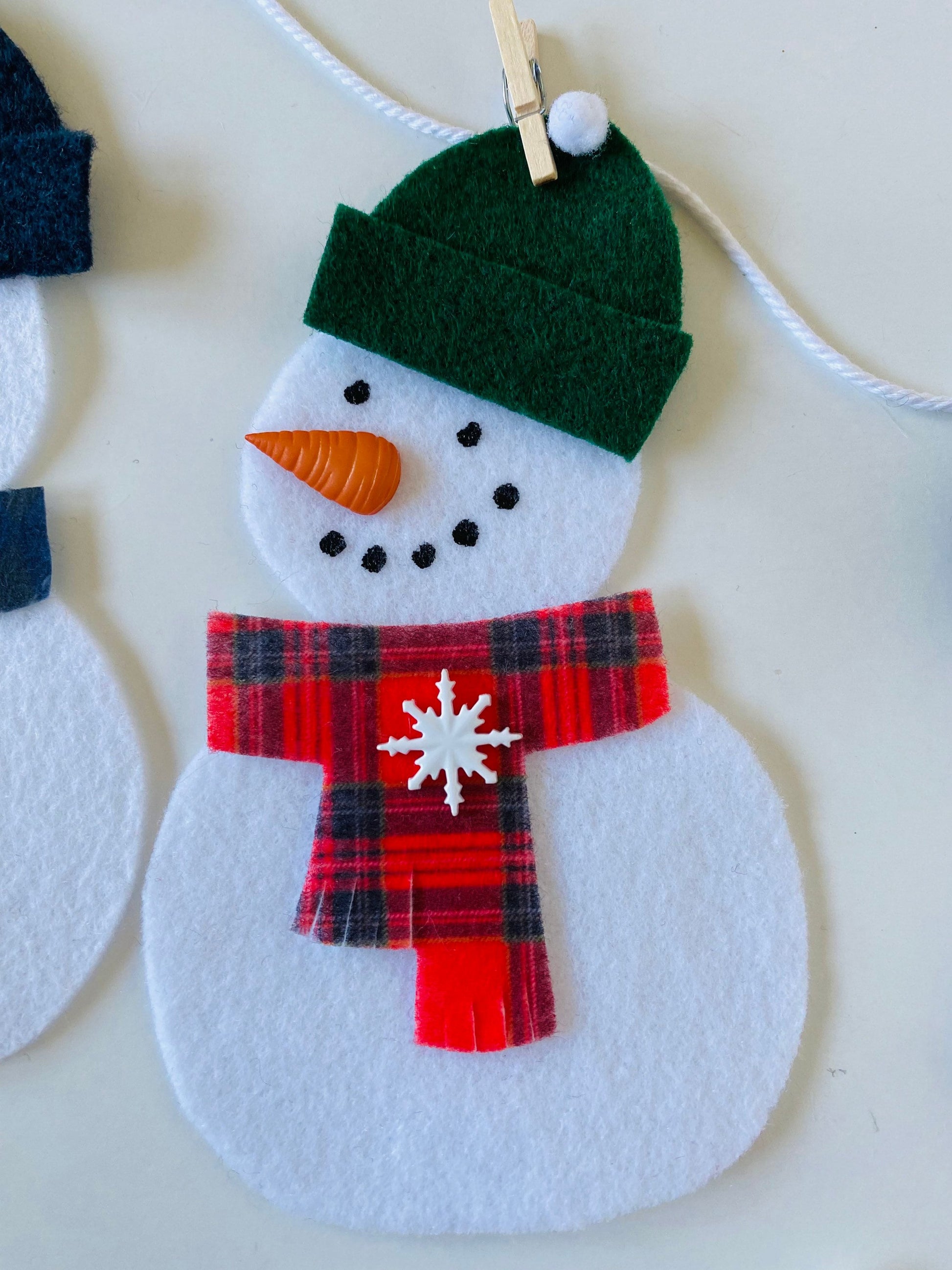 Snowmen Felt Banner Garland Bunting Wall Hanging Decoration for Winter
