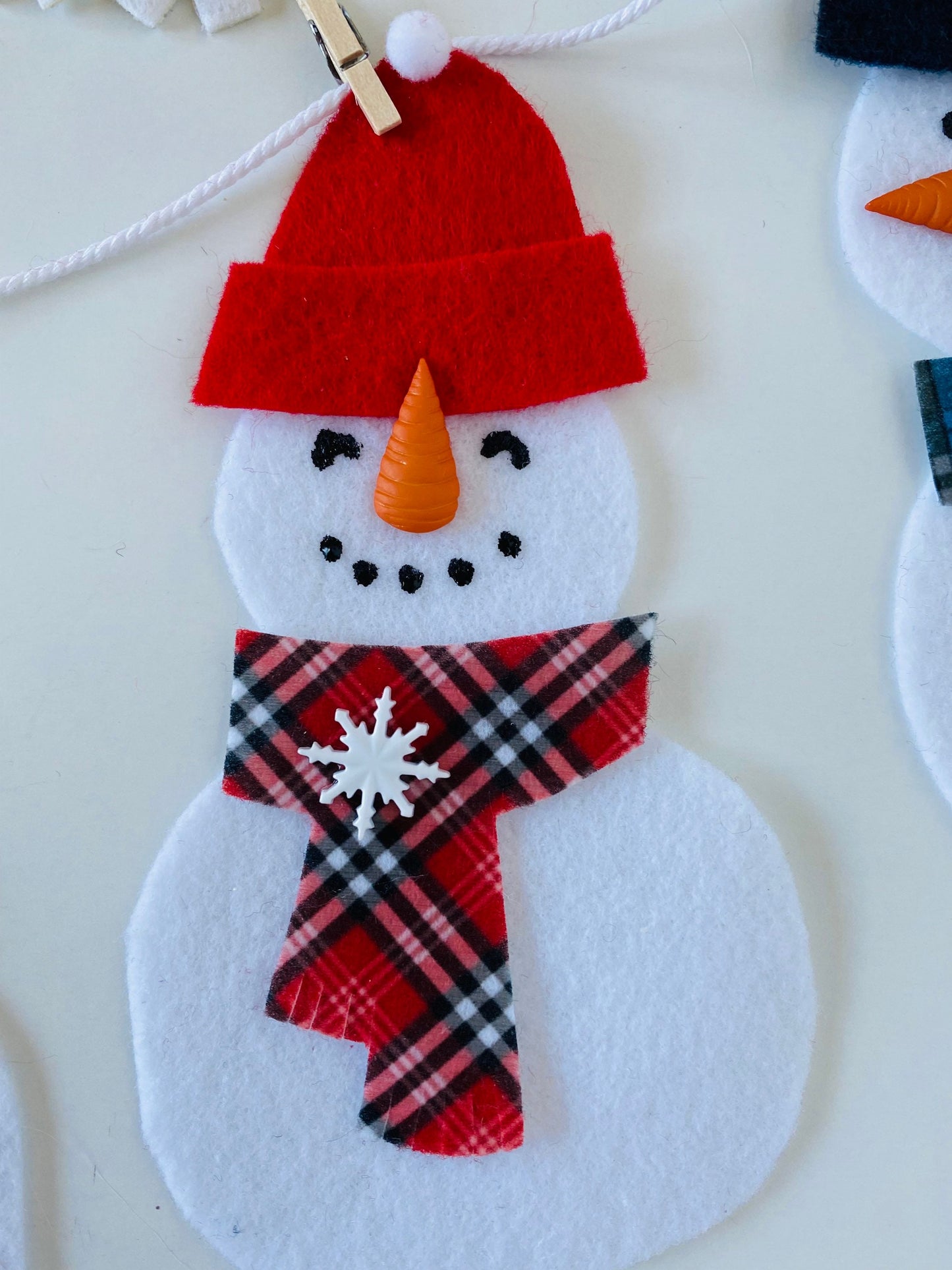 Snowmen Felt Banner Garland Bunting Wall Hanging Decoration for Winter