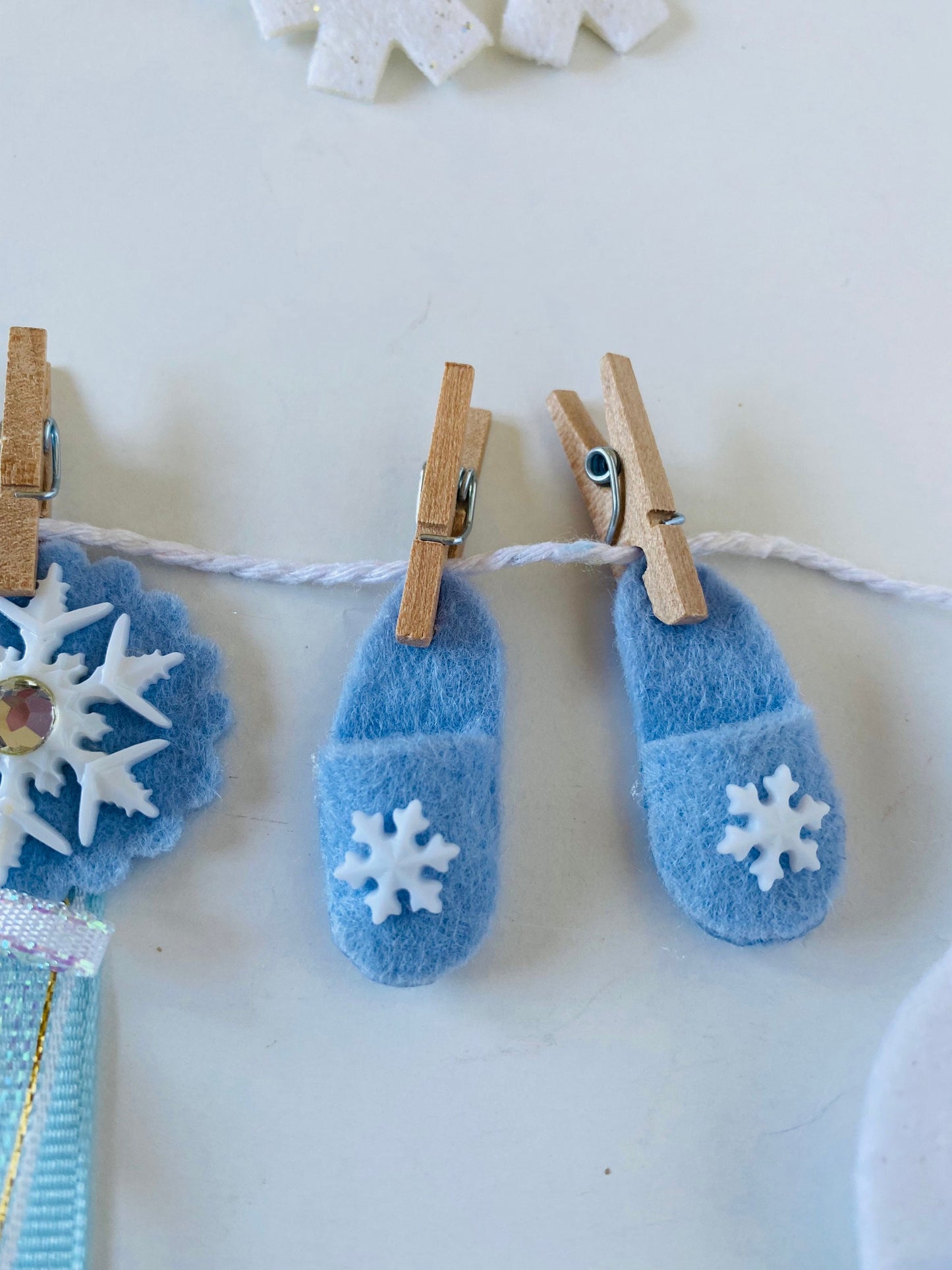 Winter Fairy Snow Angel Miniature Felt Clothesline Banner Garland Bunting Wall Hanging Decoration