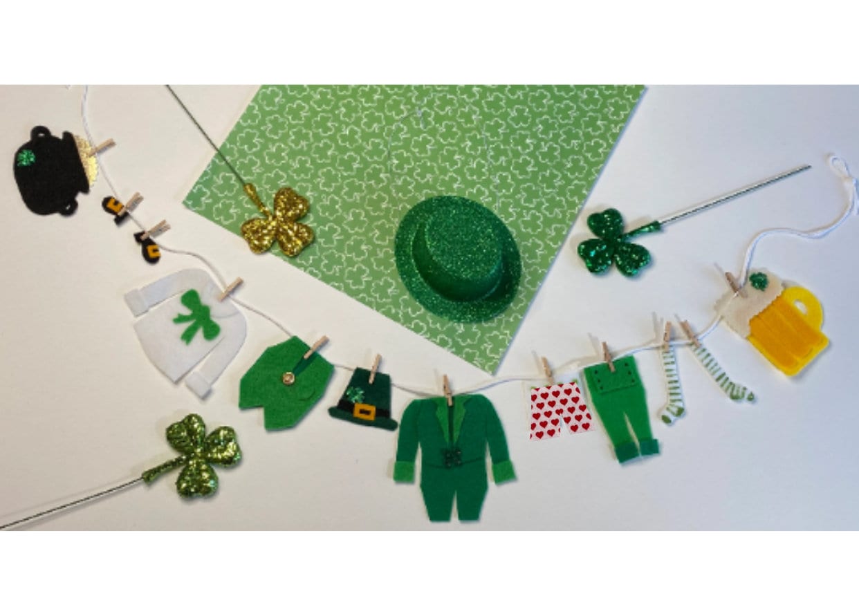 St. Patrick's Day Garland Leprechaun Banner Clothesline Laundry Bunting
