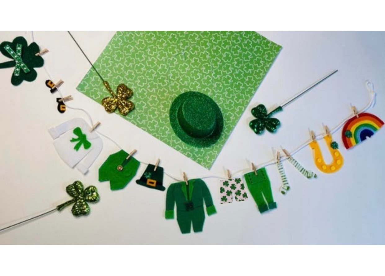 St. Patrick's Day Garland Leprechaun Banner Clothesline Laundry Bunting