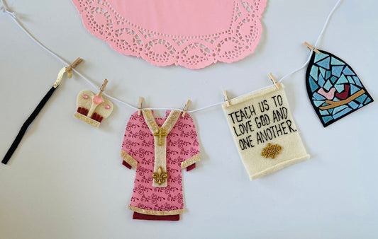 Saint Valentine Miniature Clothesline Banner Bunting Garland Wall Hanging for Decoration