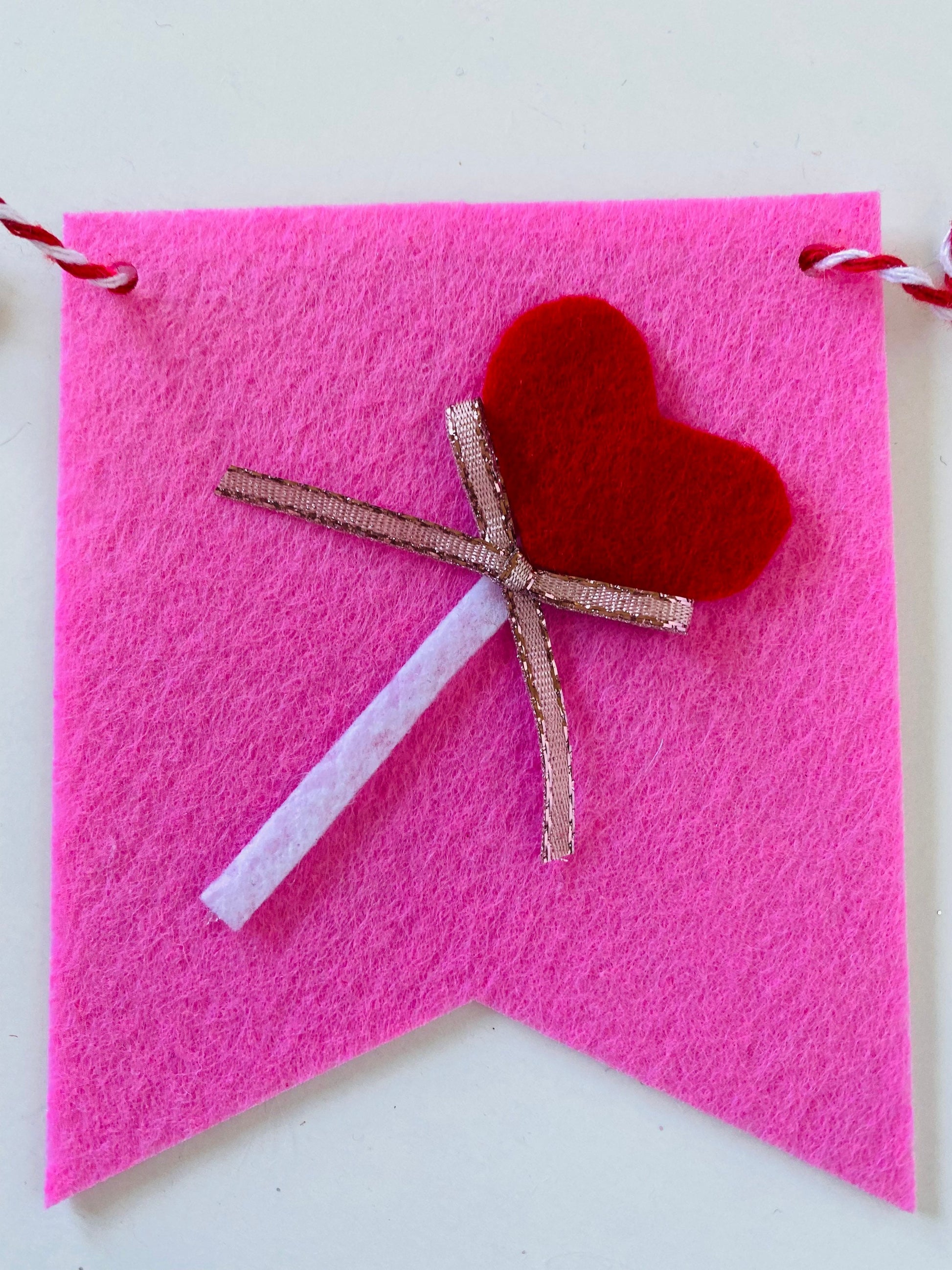 Valentine’s Day Candy Felt Banner Garland Bunting Wall Hanging Decoration