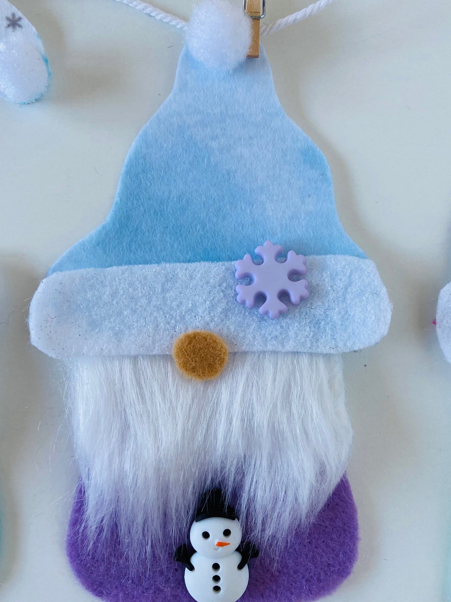 Snowy Winter Gnomes Felt Banner Garland Bunting January Wall Hanging Decoration
