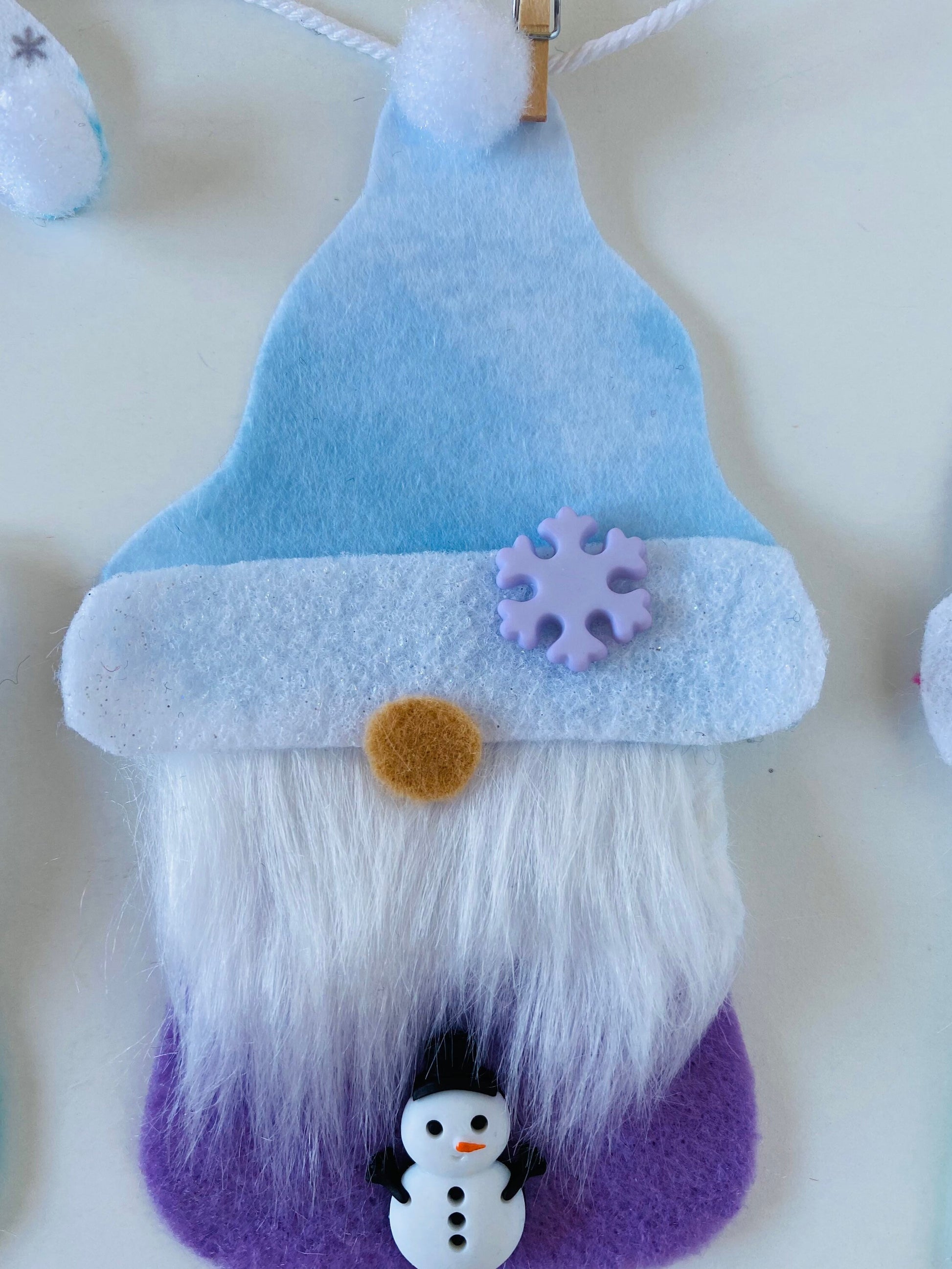 Snowy Winter Gnomes Felt Banner Garland Bunting January Wall Hanging Decoration