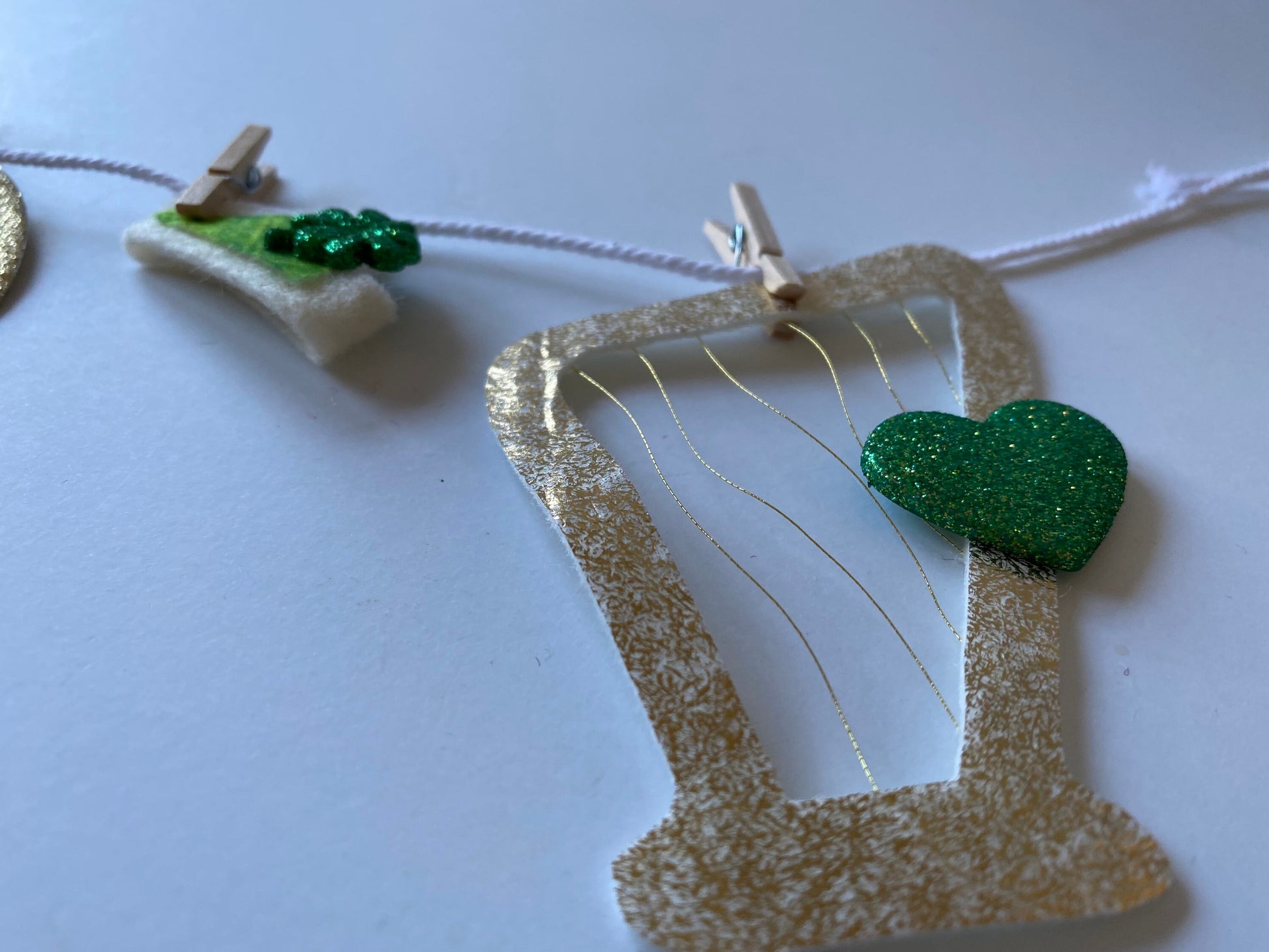 Irish Angel Miniature Felt Clothesline Banner St. Patrick’s Day Garland Fairy Bunting Wall Hanging Decoration