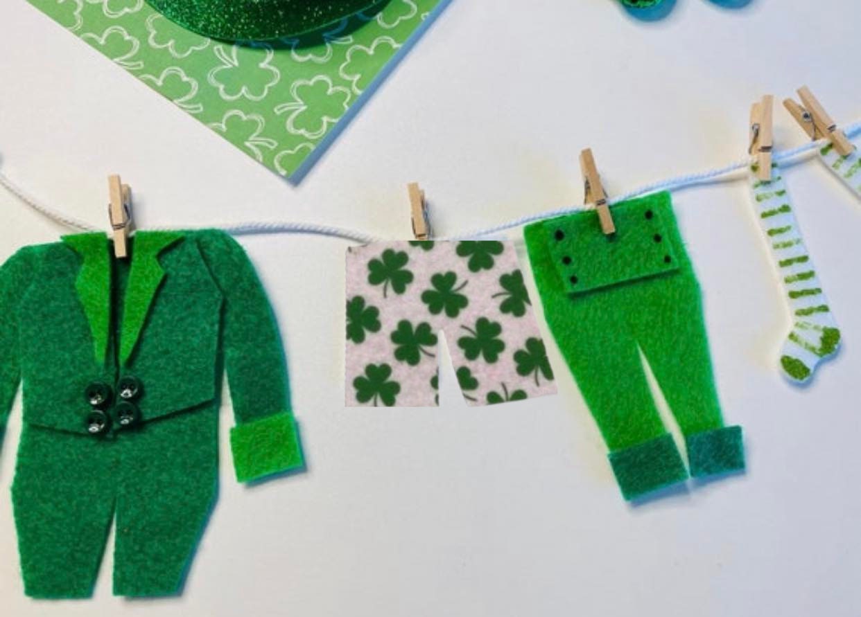 St. Patrick's Day Garland Leprechaun Banner Clothesline Laundry Bunting