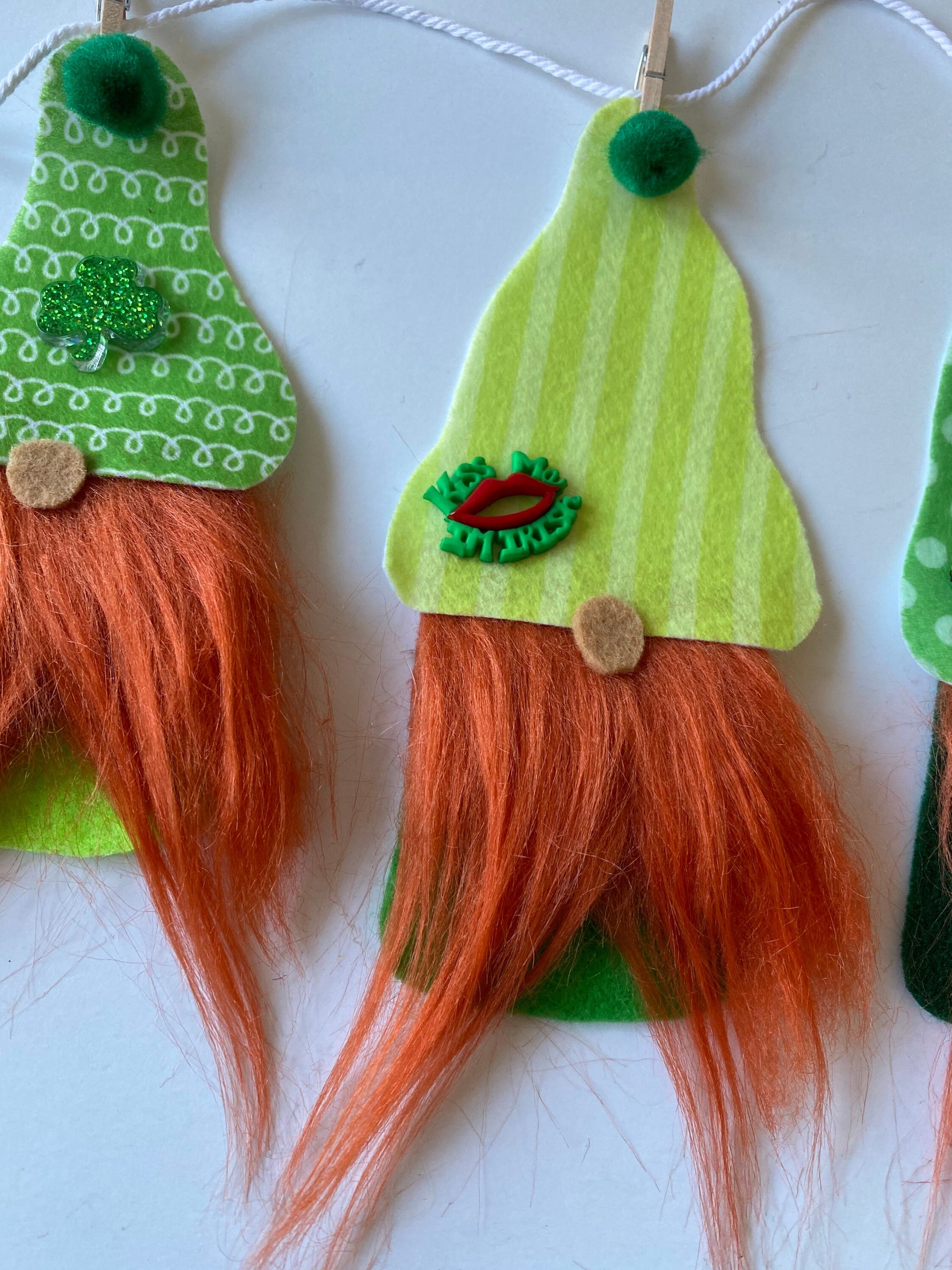 St. Patrick’s Day Gnome Felt Miniature Banner Garland Bunting Wall Hanging Decoration