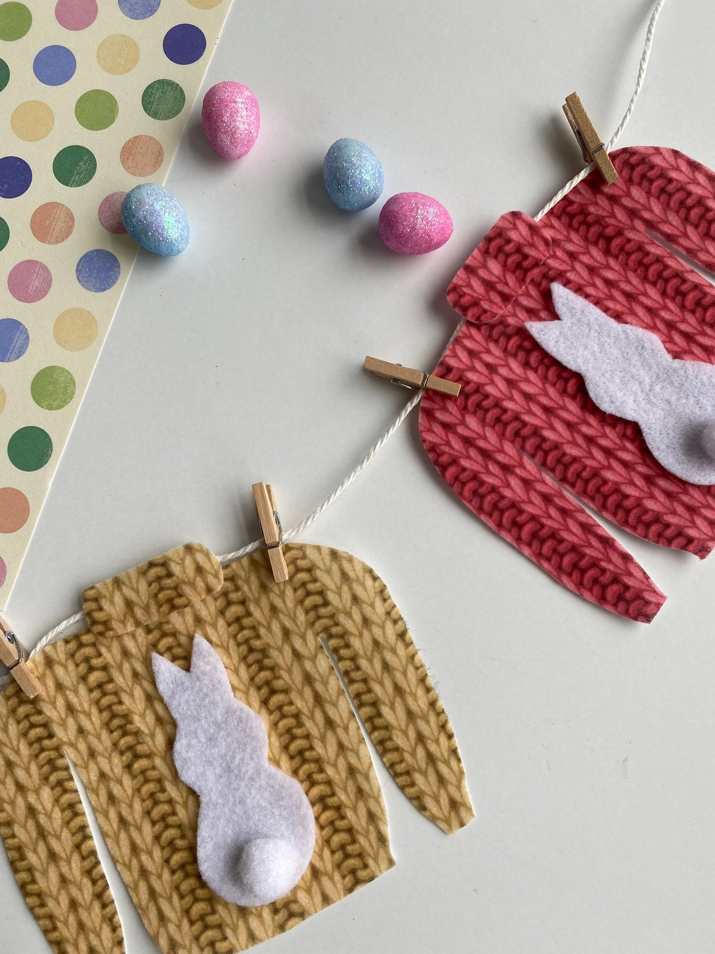 Ugly Easter Sweater Miniature Felt Clothesline Banner Garland Bunting Wall Hanging Decoration for spring