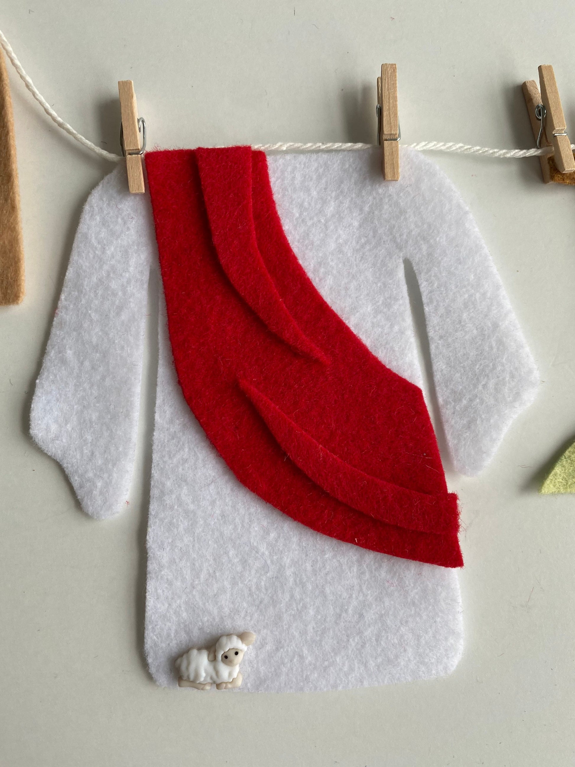 The Easter Story Nativity Clothesline Banner Miniature Felt Garland Bunting Wall Hanging Decoration