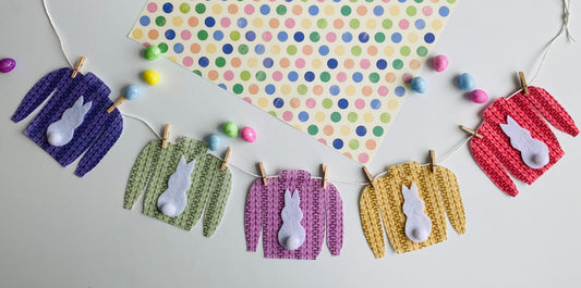 Ugly Easter Sweater Miniature Felt Clothesline Banner Garland Bunting Wall Hanging Decoration for spring