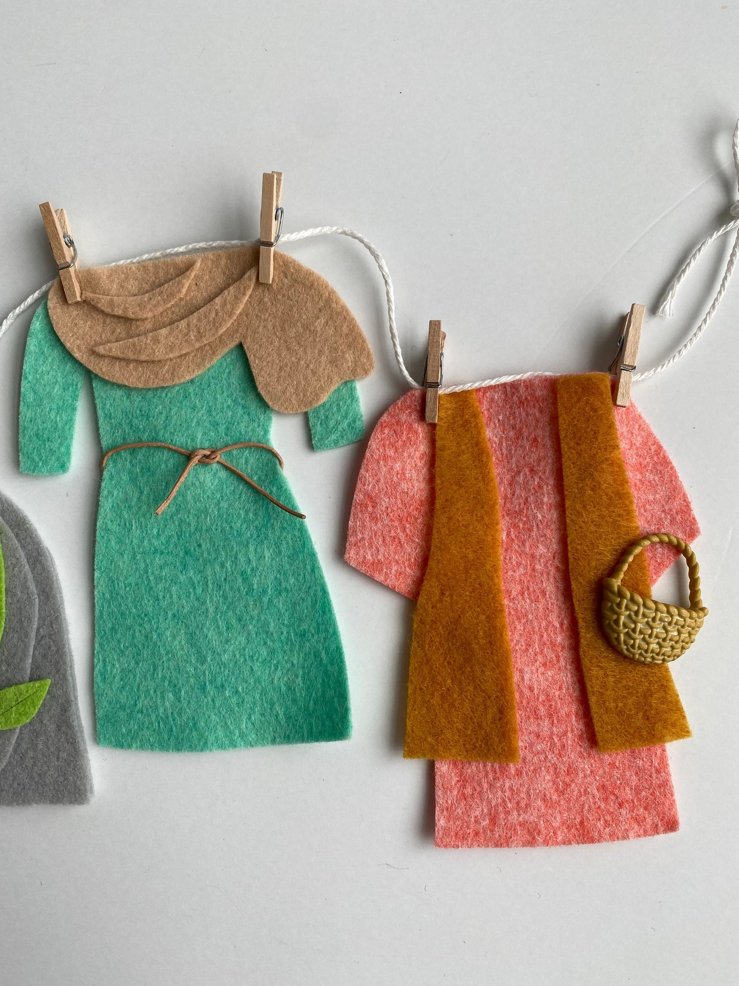 The Easter Story Nativity Clothesline Banner Miniature Felt Garland Bunting Wall Hanging Decoration