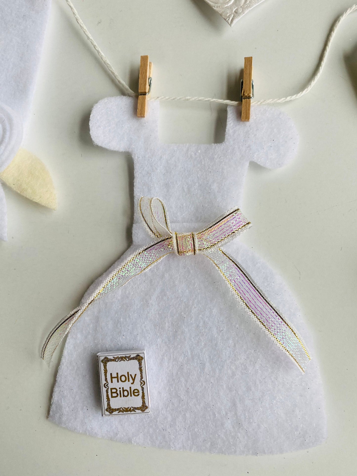 First Communion Banner Confirmation Garland Baptism Bunting Baby Dedication Wall Hanging Decoration for Celebration