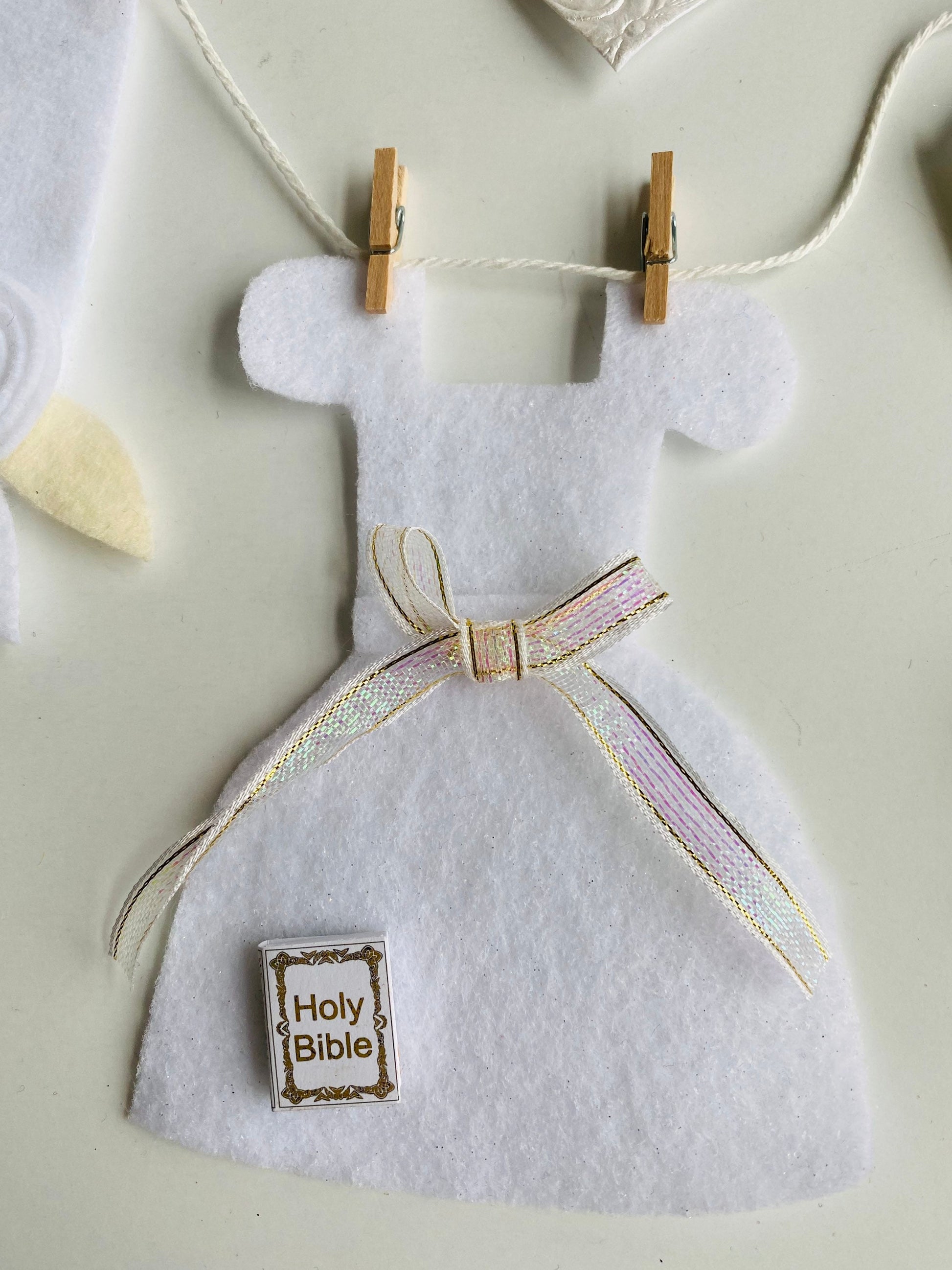 First Communion Banner Confirmation Garland Baptism Bunting Baby Dedication Wall Hanging Decoration for Celebration