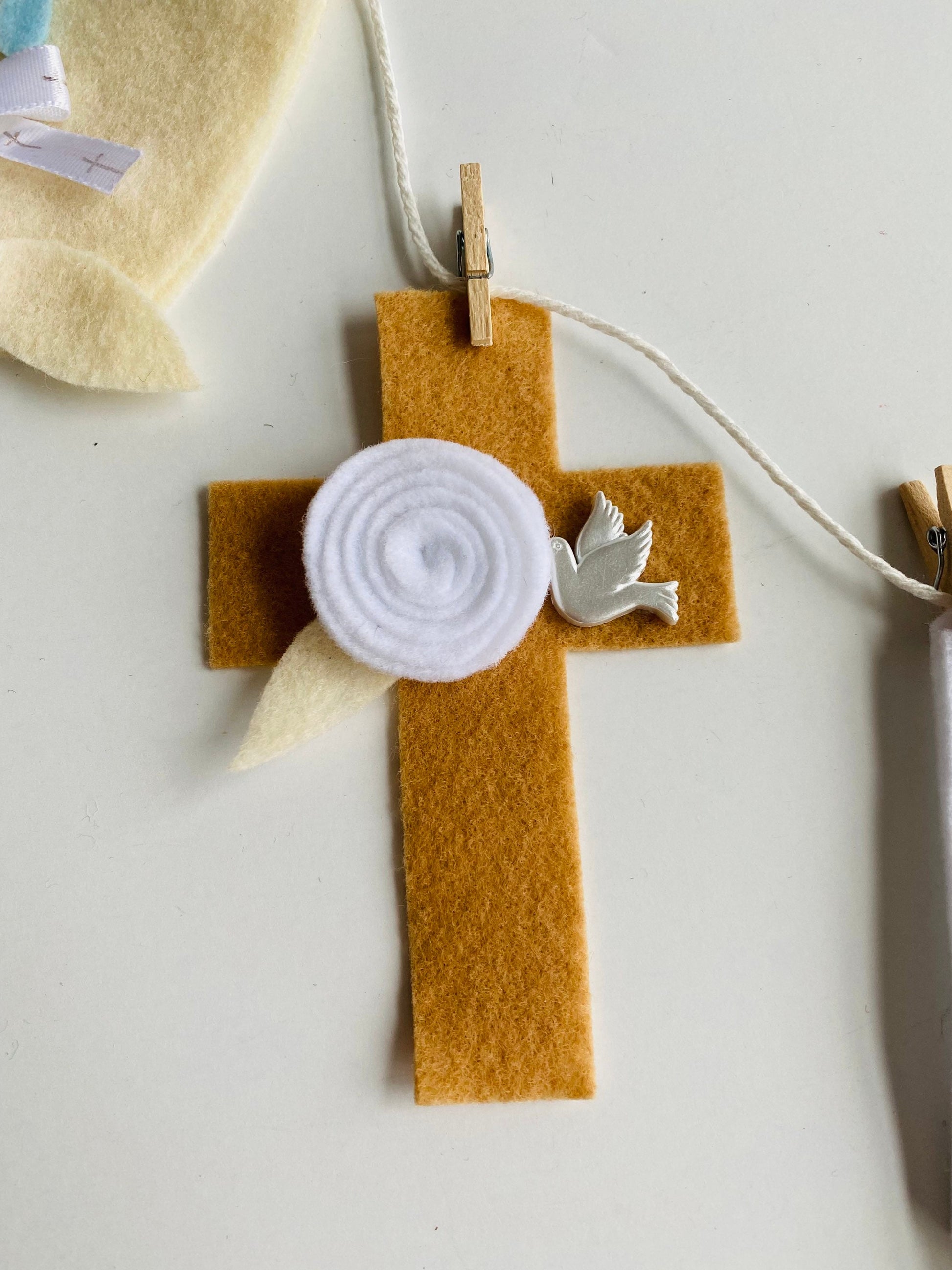 First Communion Banner Confirmation Garland Baptism Bunting Baby Dedication Wall Hanging Decoration for Celebration