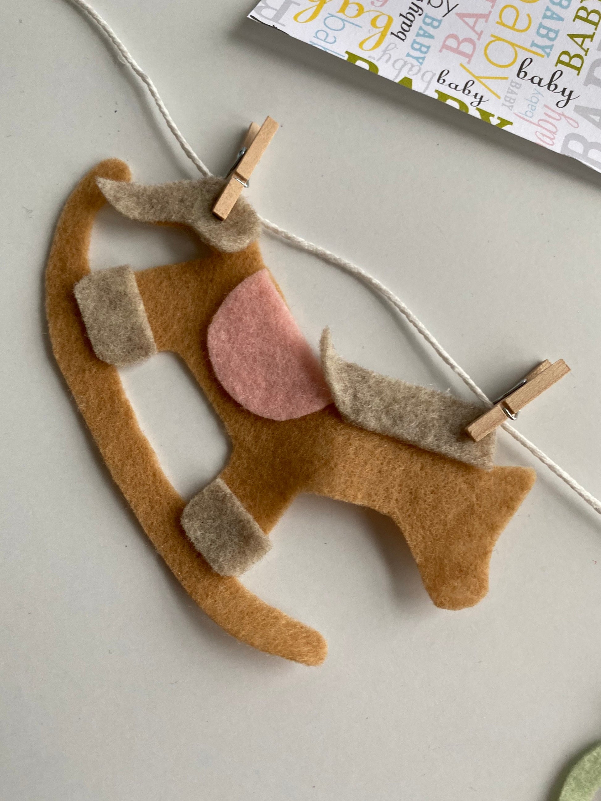 Baby Girl or Boy Miniature Clothesline Banner Shower Garland Bunting Nursery Wall Hanging Decoration