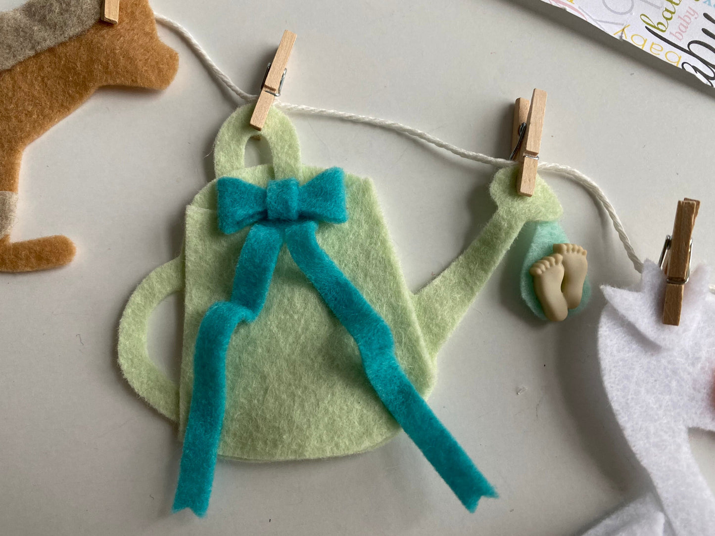 Baby Girl or Boy Miniature Clothesline Banner Shower Garland Bunting Nursery Wall Hanging Decoration