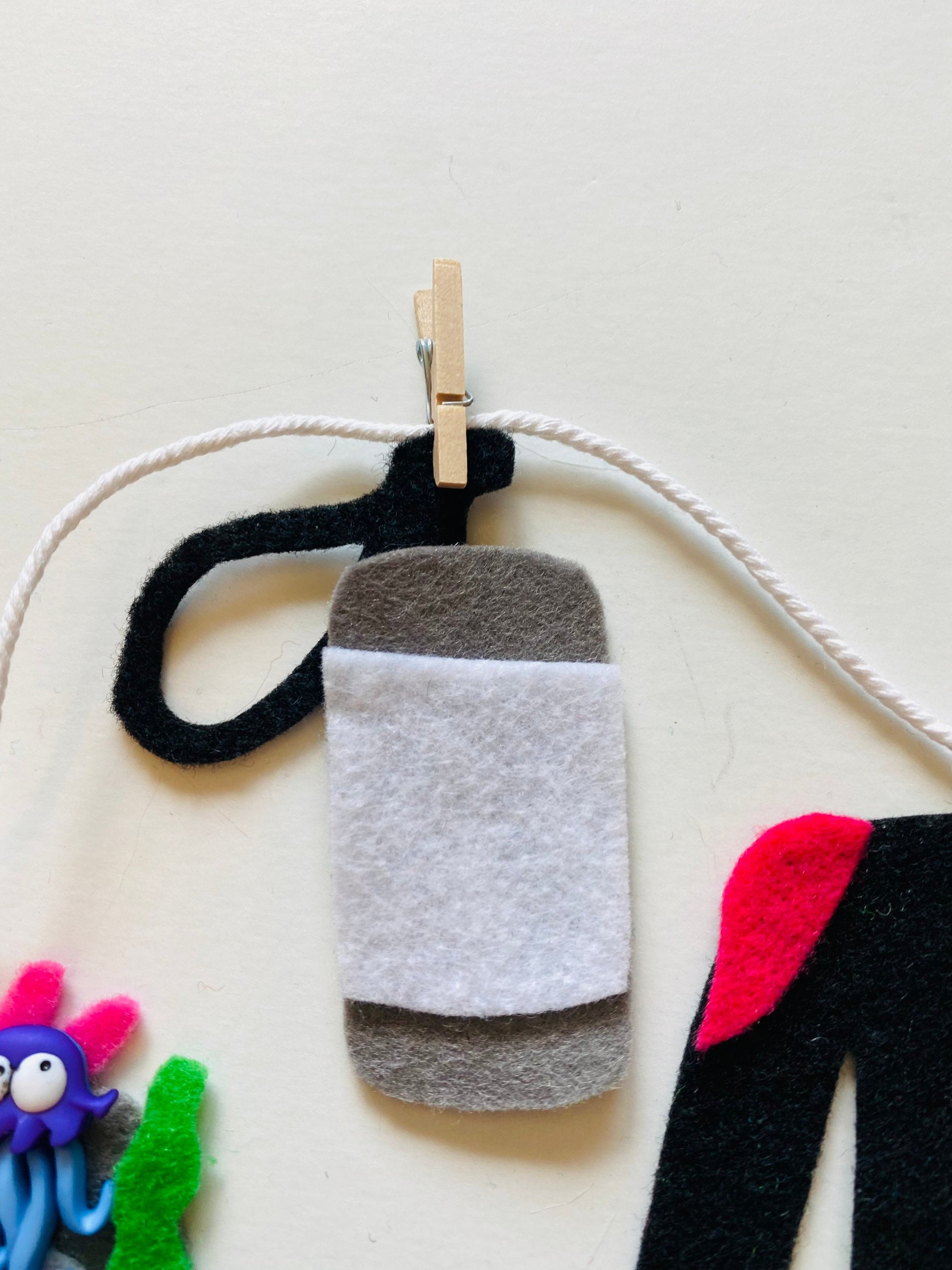 Scuba Diver Miniature Felt Clothesline Banner Wetsuit Bunting Coral Reef Garland Ocean Wall Hanging Decoration for Parties