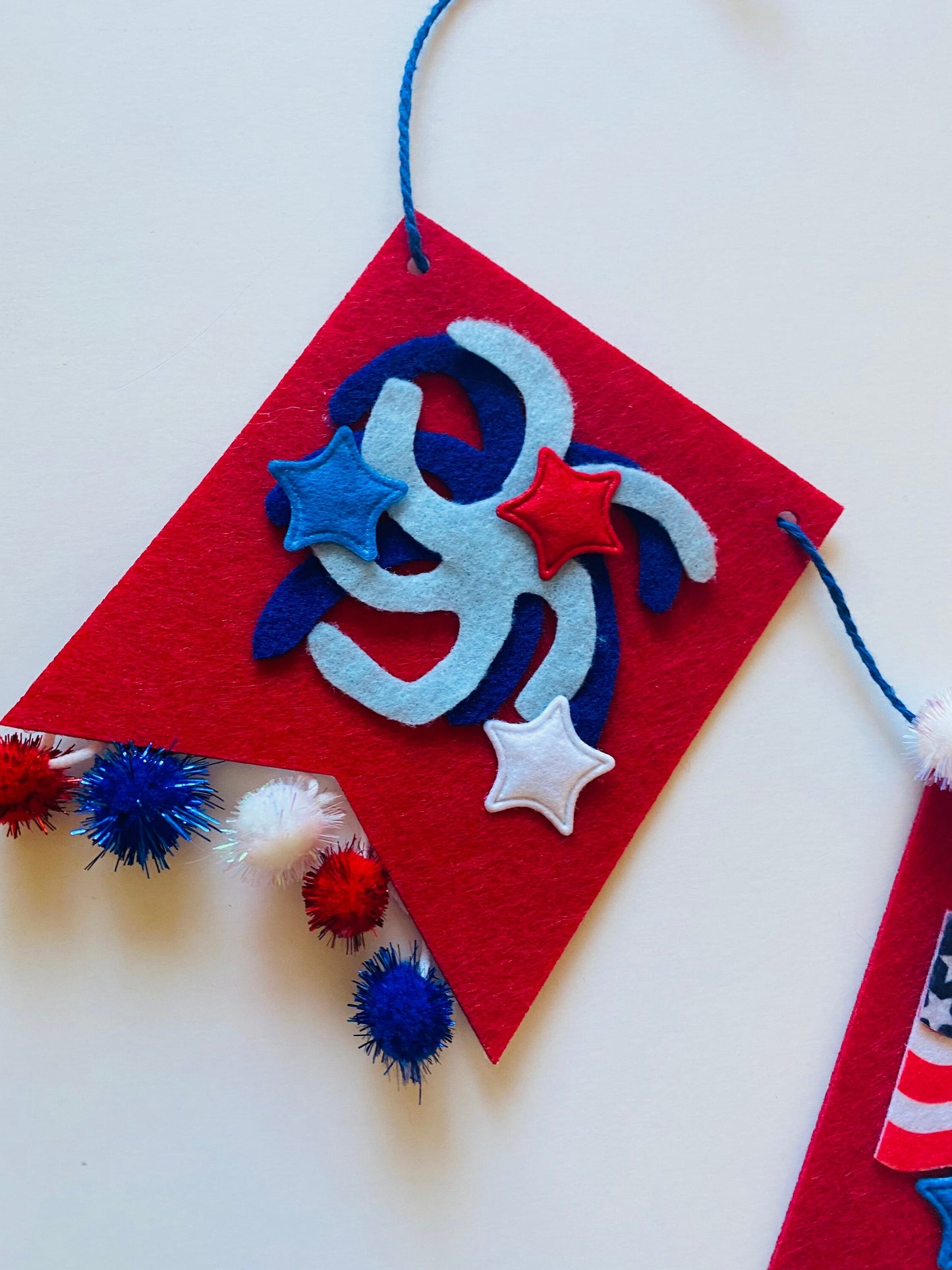 American Flag Banner Fireworks Garland Independence Day Flag Pennant Bunting for Decoration and Party