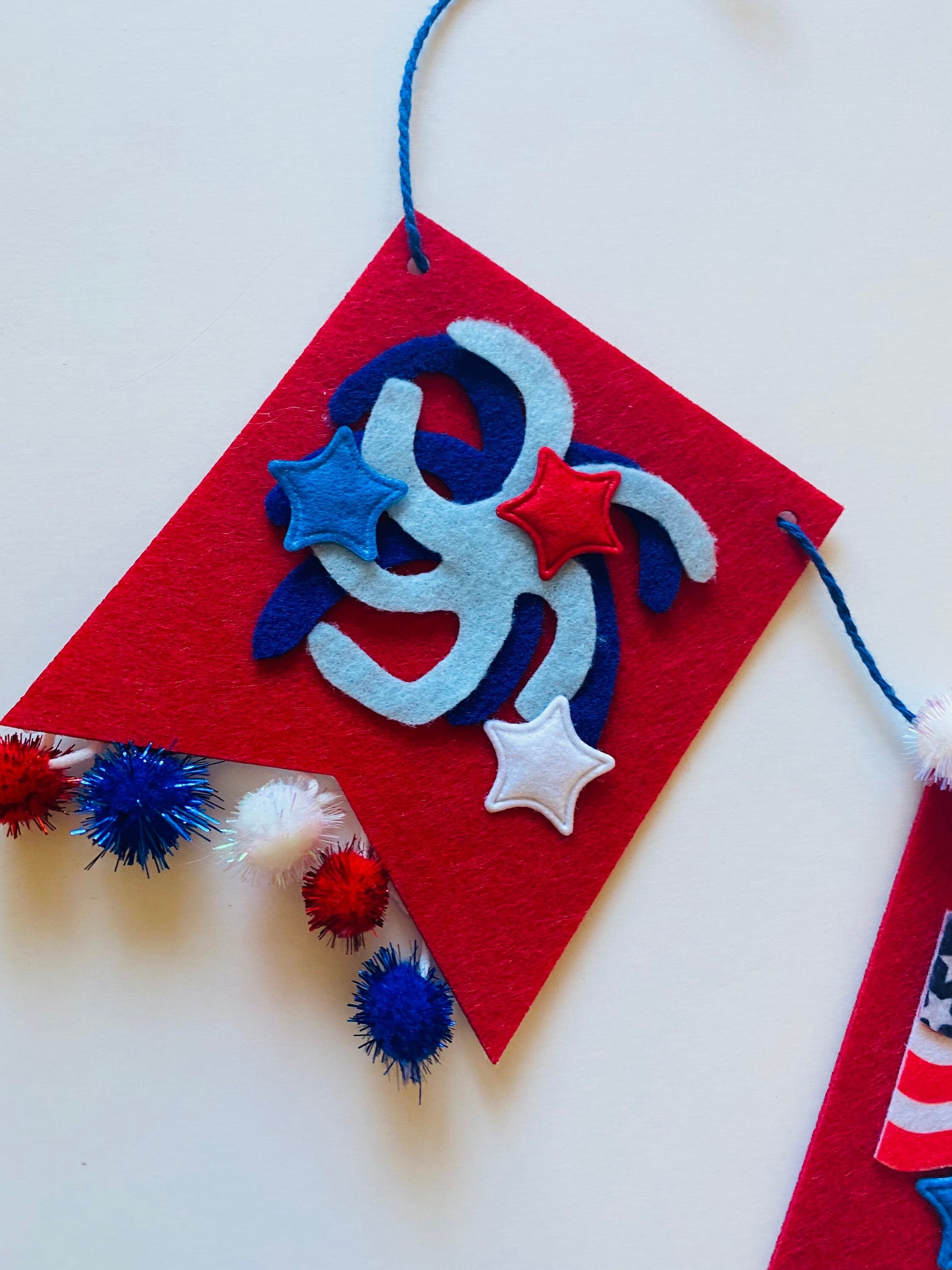 American Flag Banner Fireworks Garland Independence Day Flag Pennant Bunting for Decoration and Party