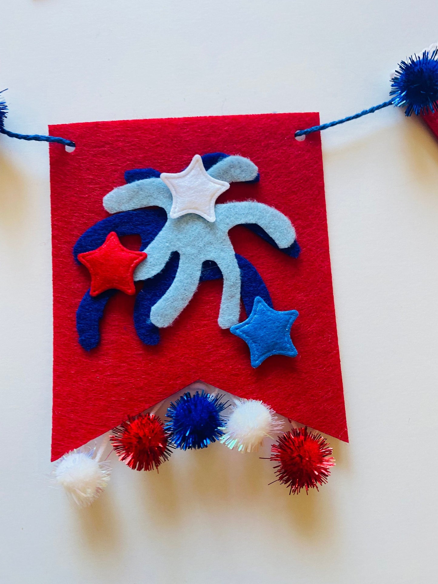 American Flag Banner Fireworks Garland Independence Day Flag Pennant Bunting for Decoration and Party